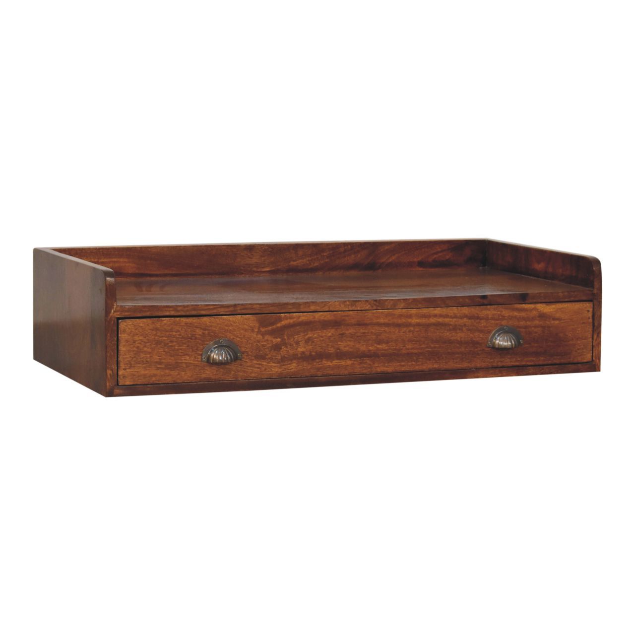 Floating Circle Bedside Table - Chestnut