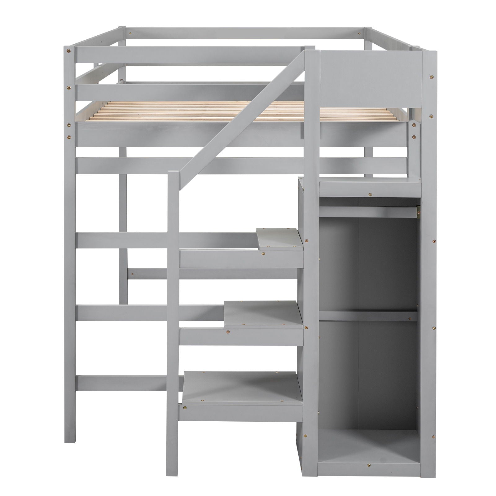 Loft Bed With Built In Storage Wardrobe And Staircase