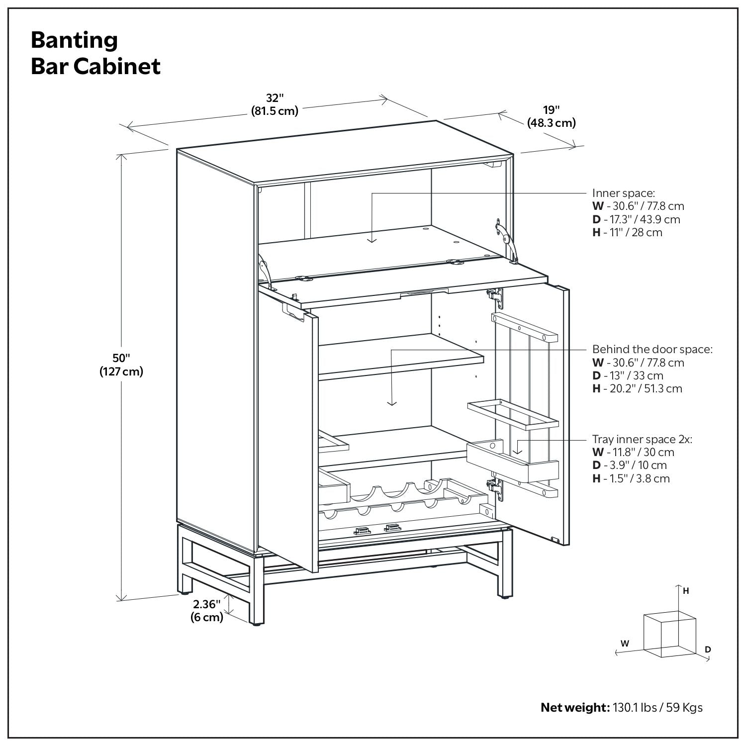 Banting - Bar Cabinet - Walnut Brown
