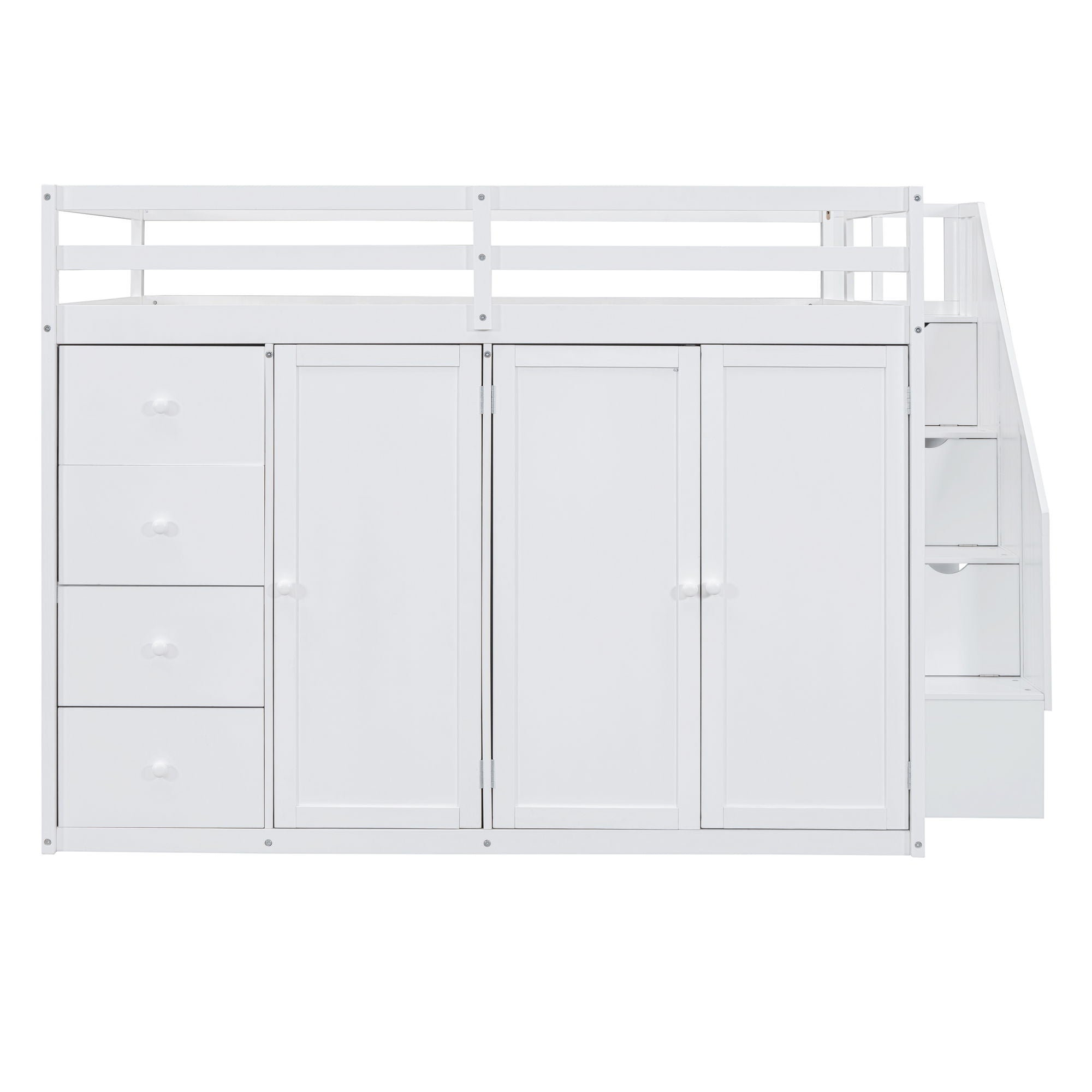 Loft Bed With Built In Wardrobes, Cabinets And Drawers