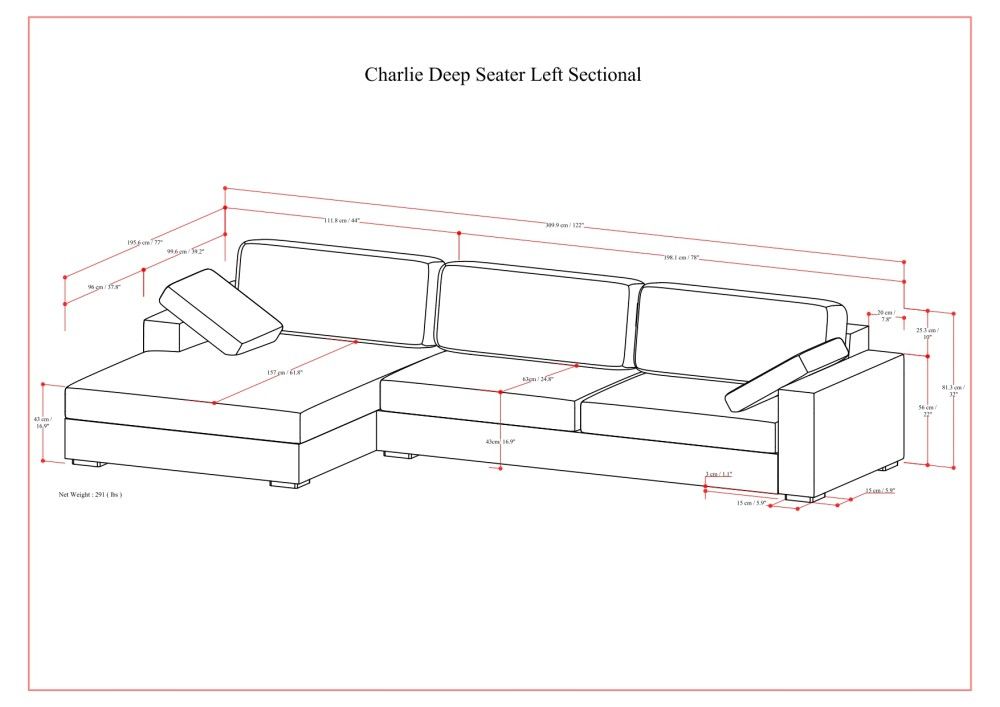 Charlie - Upholstered Deep Seater Sectional Sofa - Best Buy Furniture