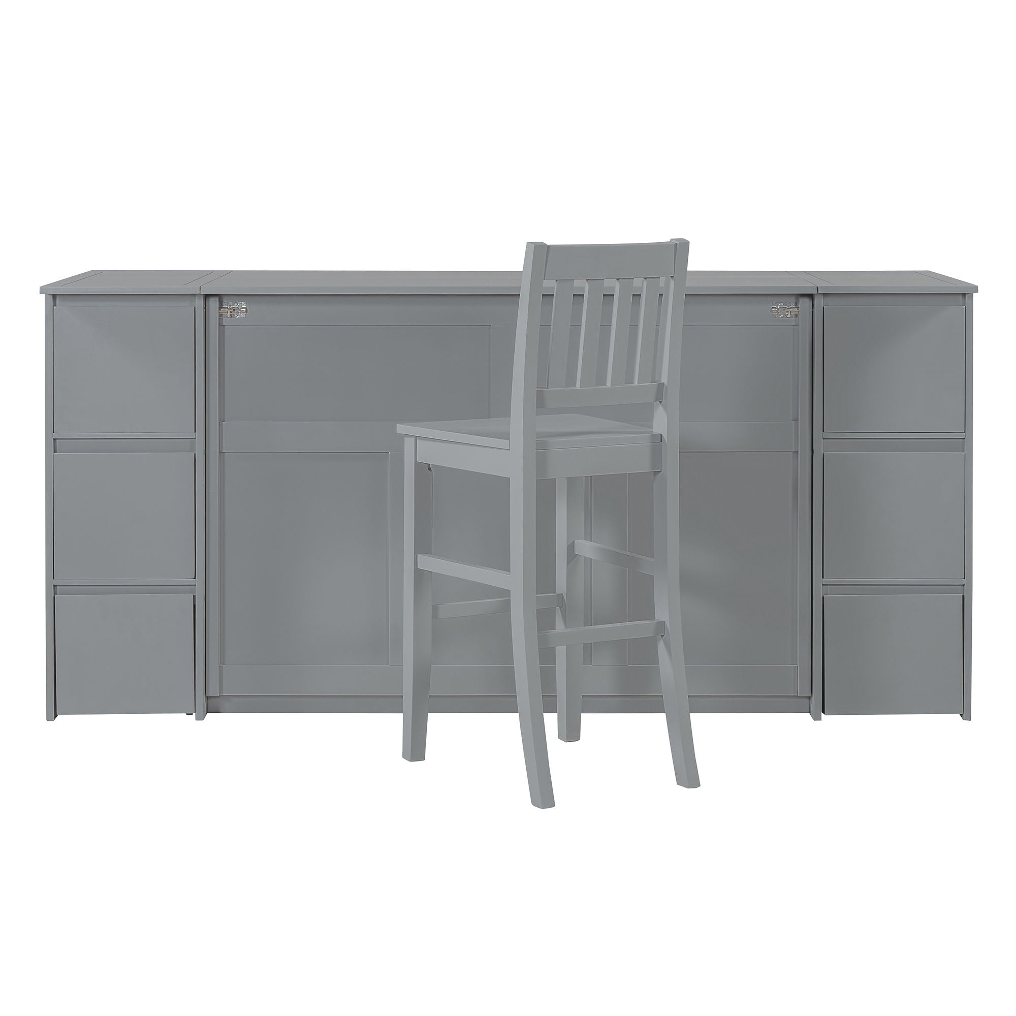 Murphy Bed With Drawers, Cabinets, And USB Ports
