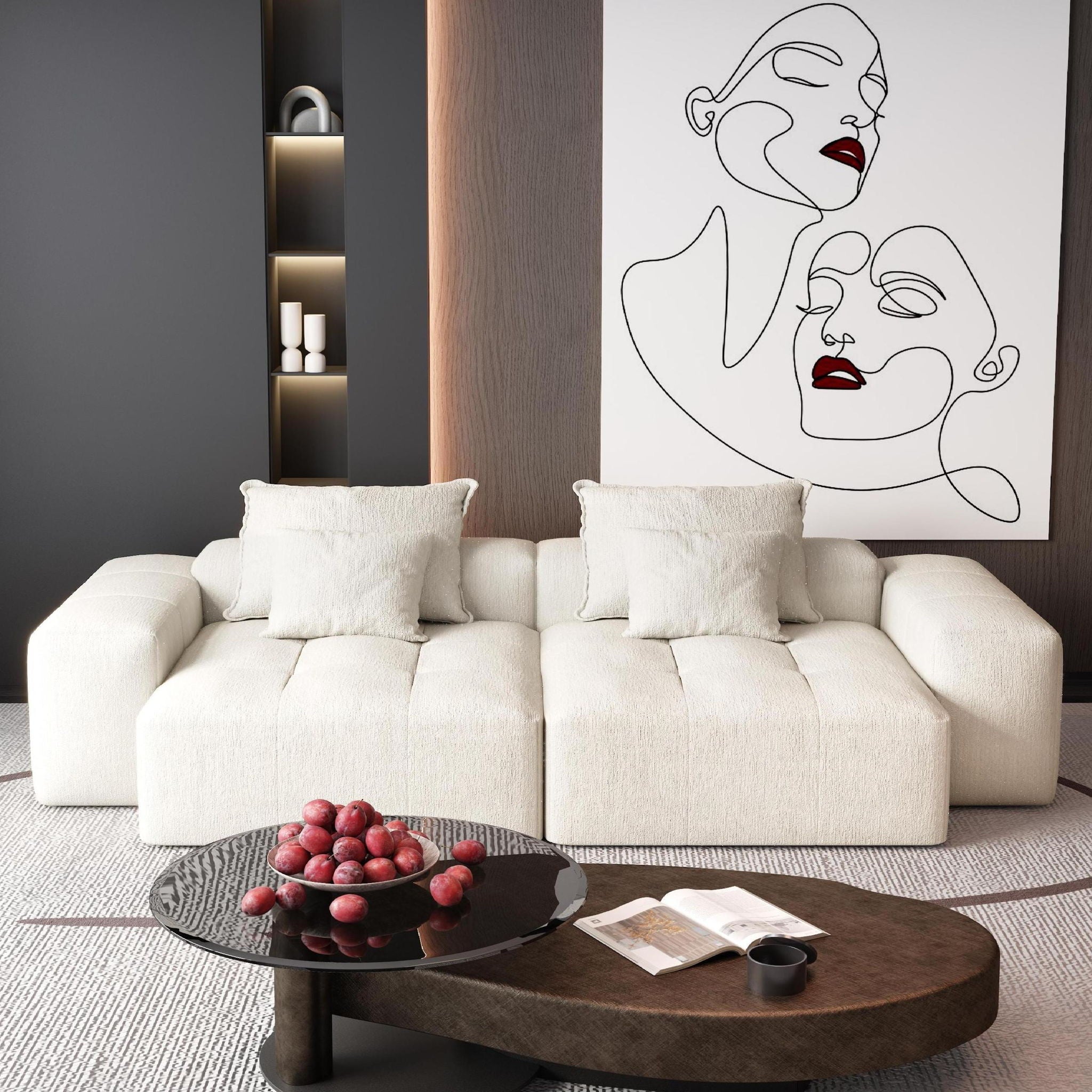 Modern Oversized Diy Combination Modular Sectional Sofa With Pillows