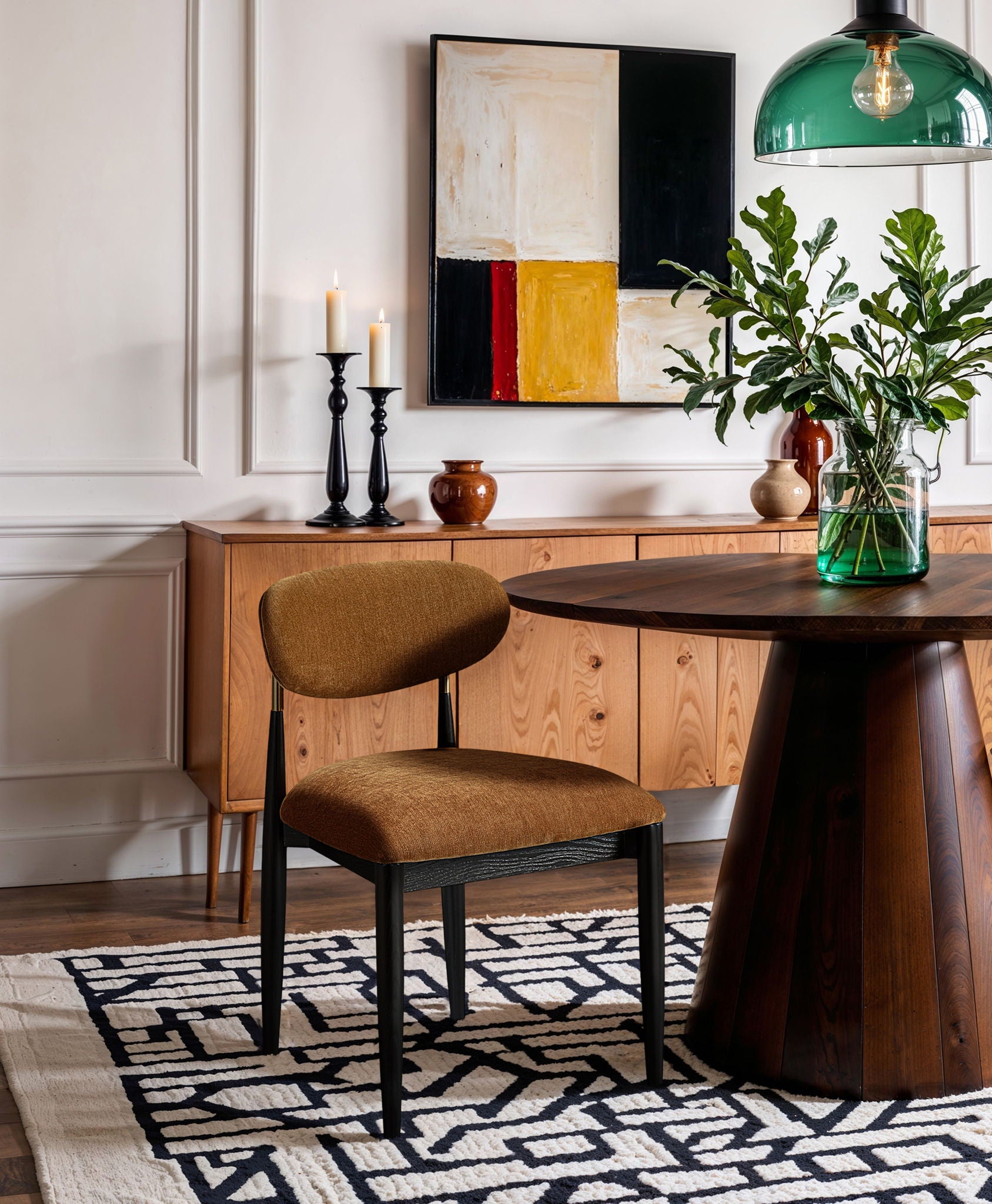 Riccio - Fabric Dining Side Chair (Set of 2) - Black And Gold Frame