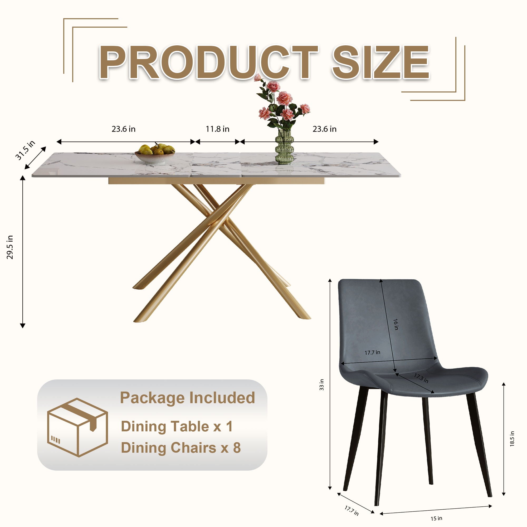 Modern Expandable Dining Table With Retractable Leaf With Chairs
