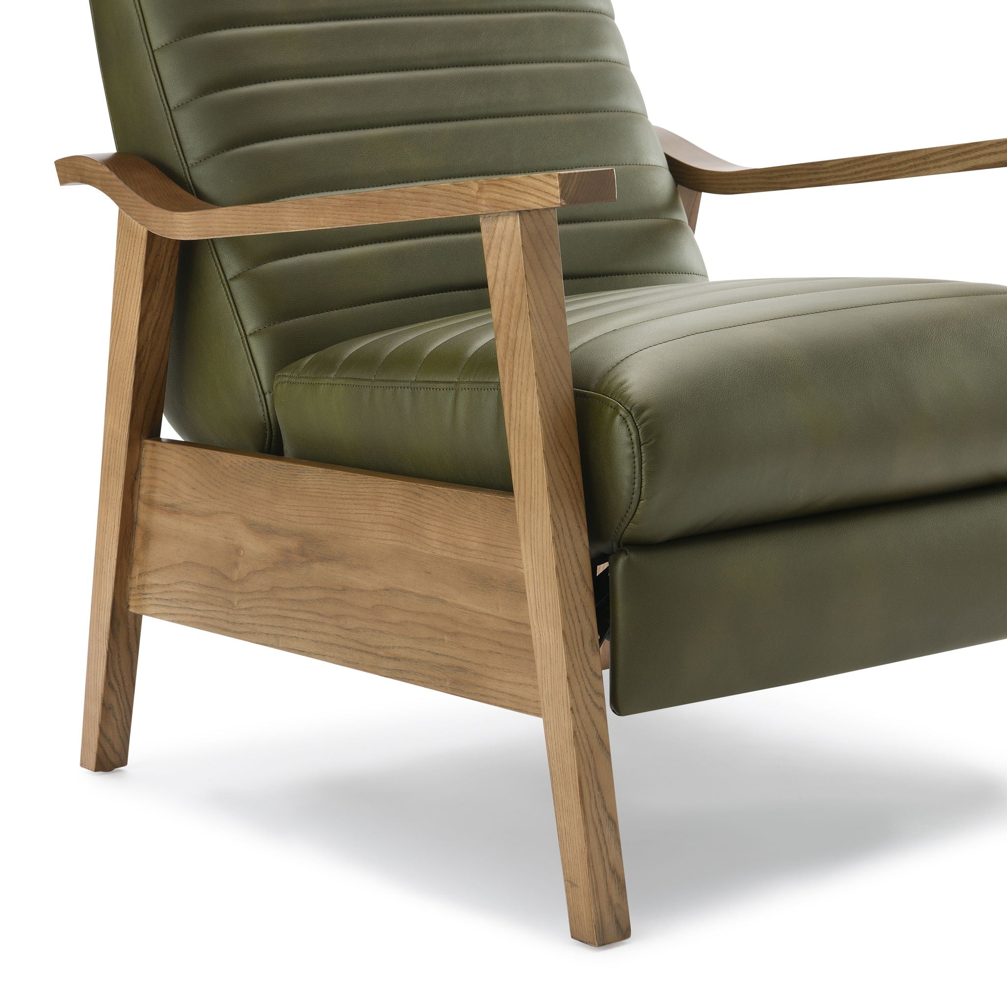Asher - Modern Push Back Recliner With Wood Arms