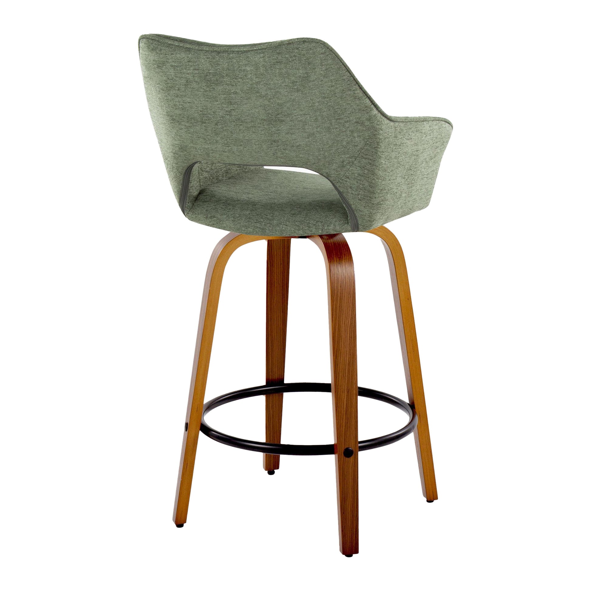 Mustang - Contemporary Fixed Height Counter Stool With Swivel With Round Footrest (Set of 2) - Best Buy Furniture