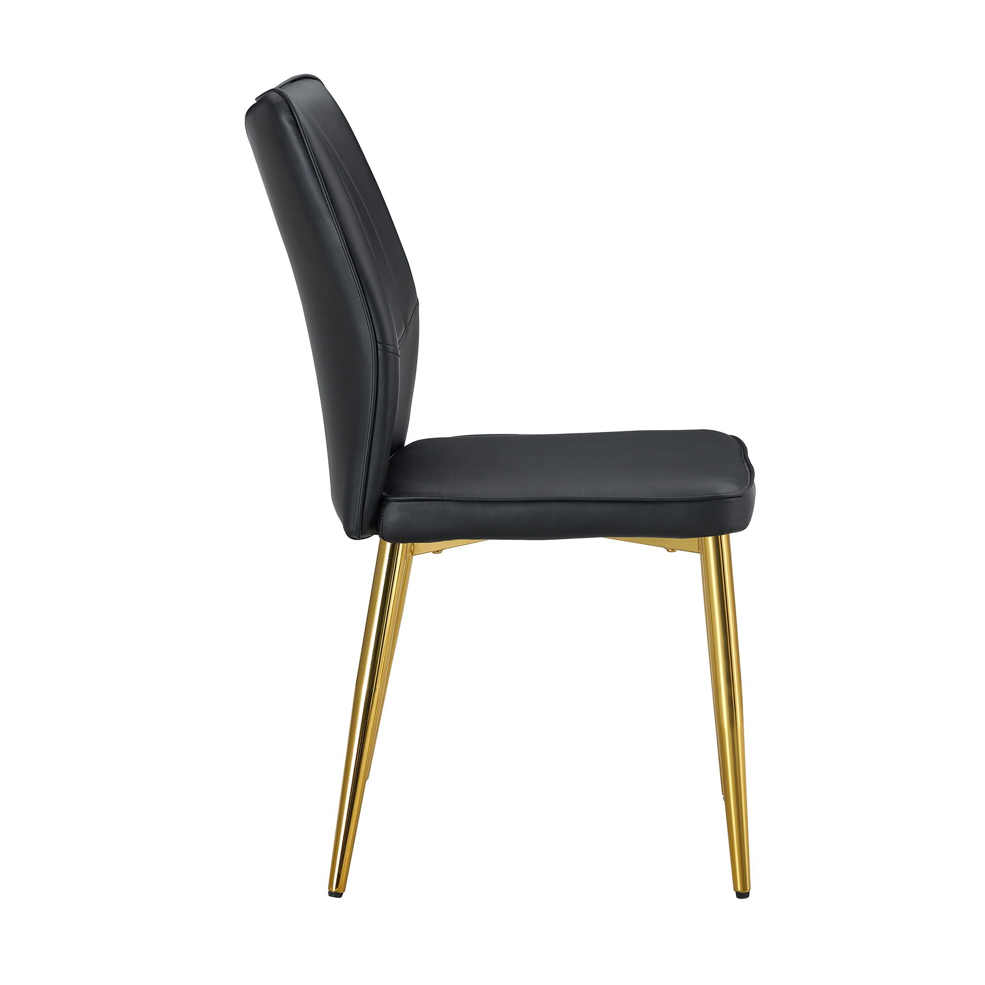 Medieval Modern Dining Chairs With Cushions And Metal Legs Material (Set of 4) - Black