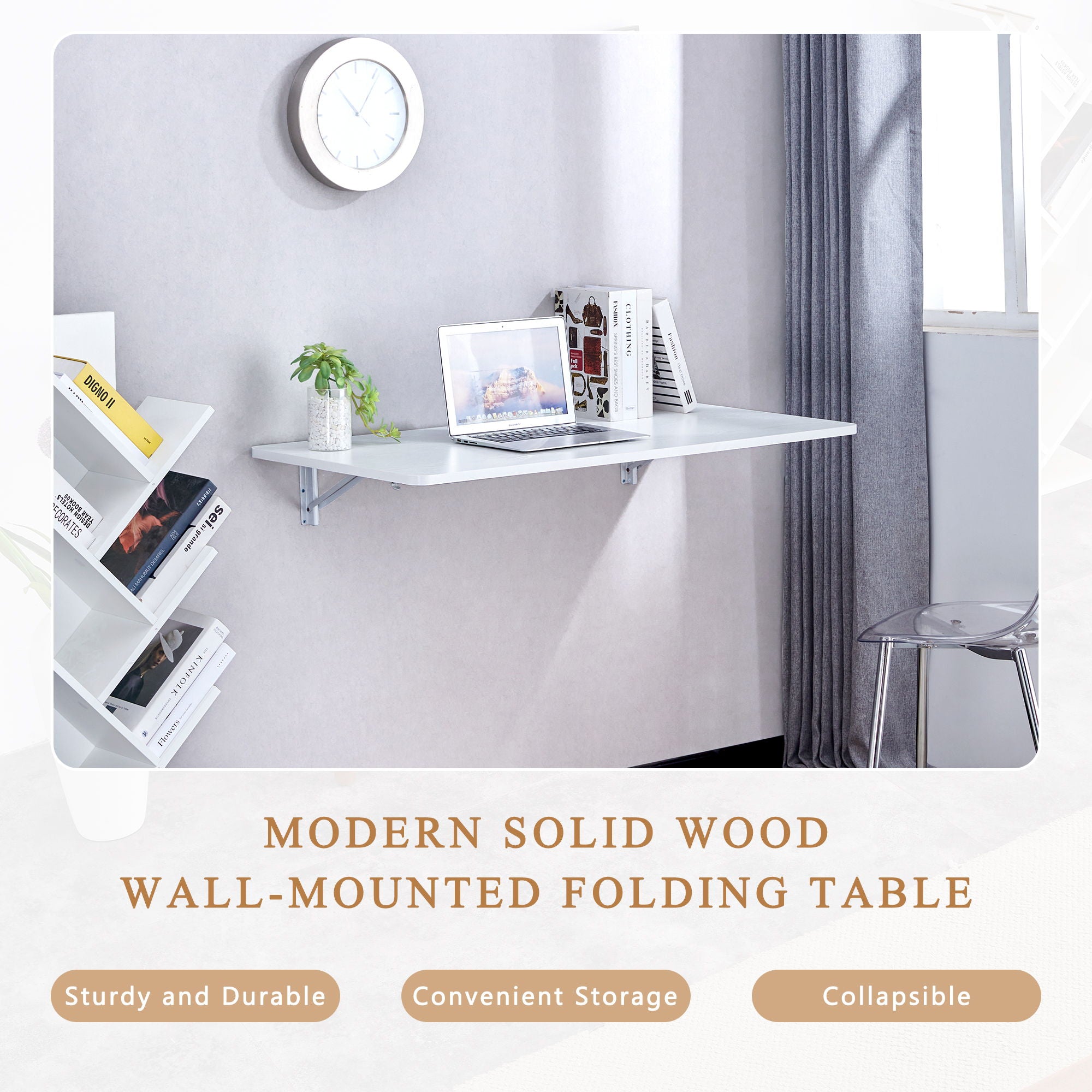 Folding Table Wall Mounted Folding Table For Small Spaces, Fold Down Desk, Workbench