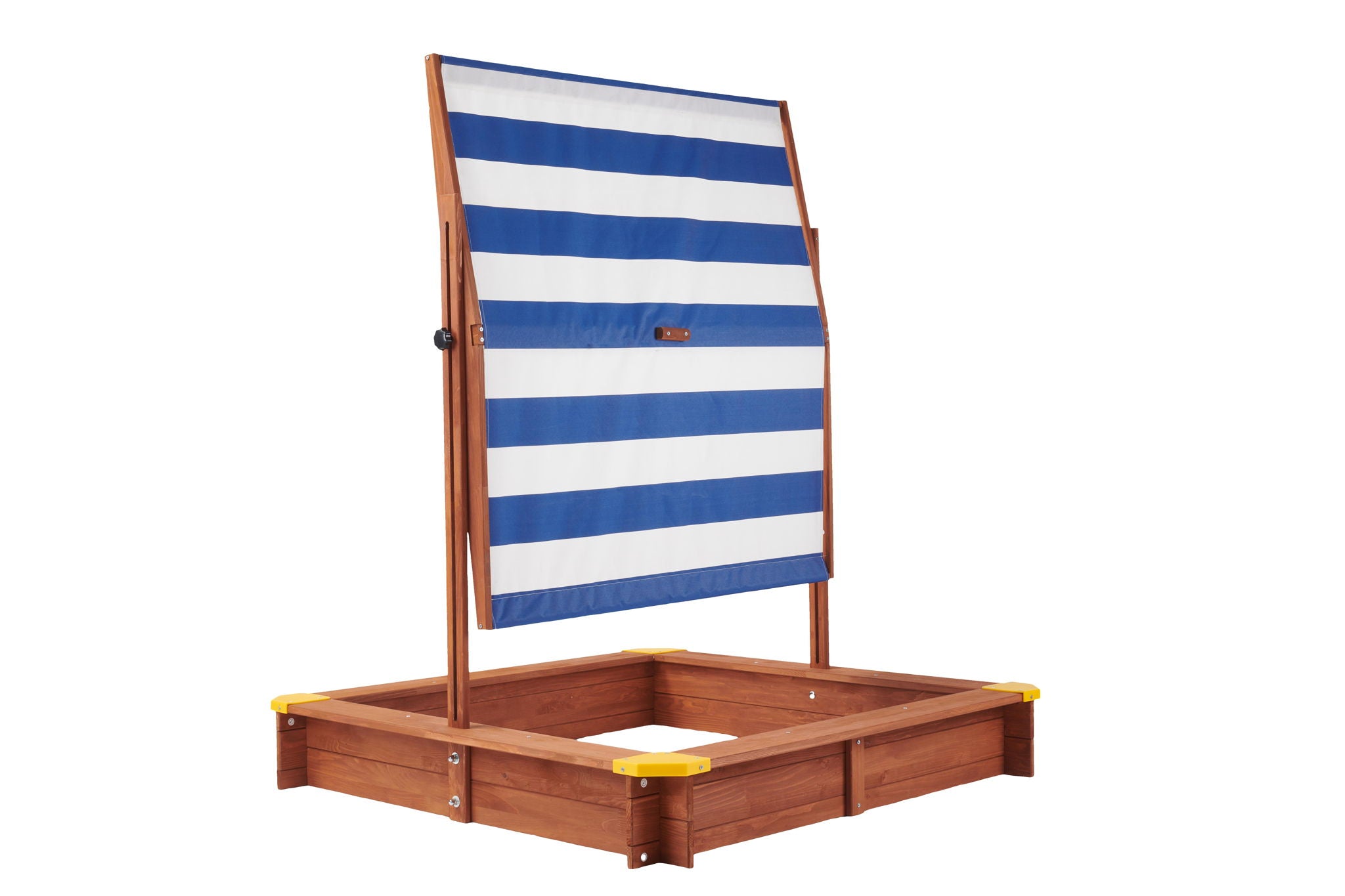 Kids Sandbox With Cover, Sand Box With Adjustable Canopy, Large Outdoor Cedar Sandpit For Backyard Play - Reddish Brown