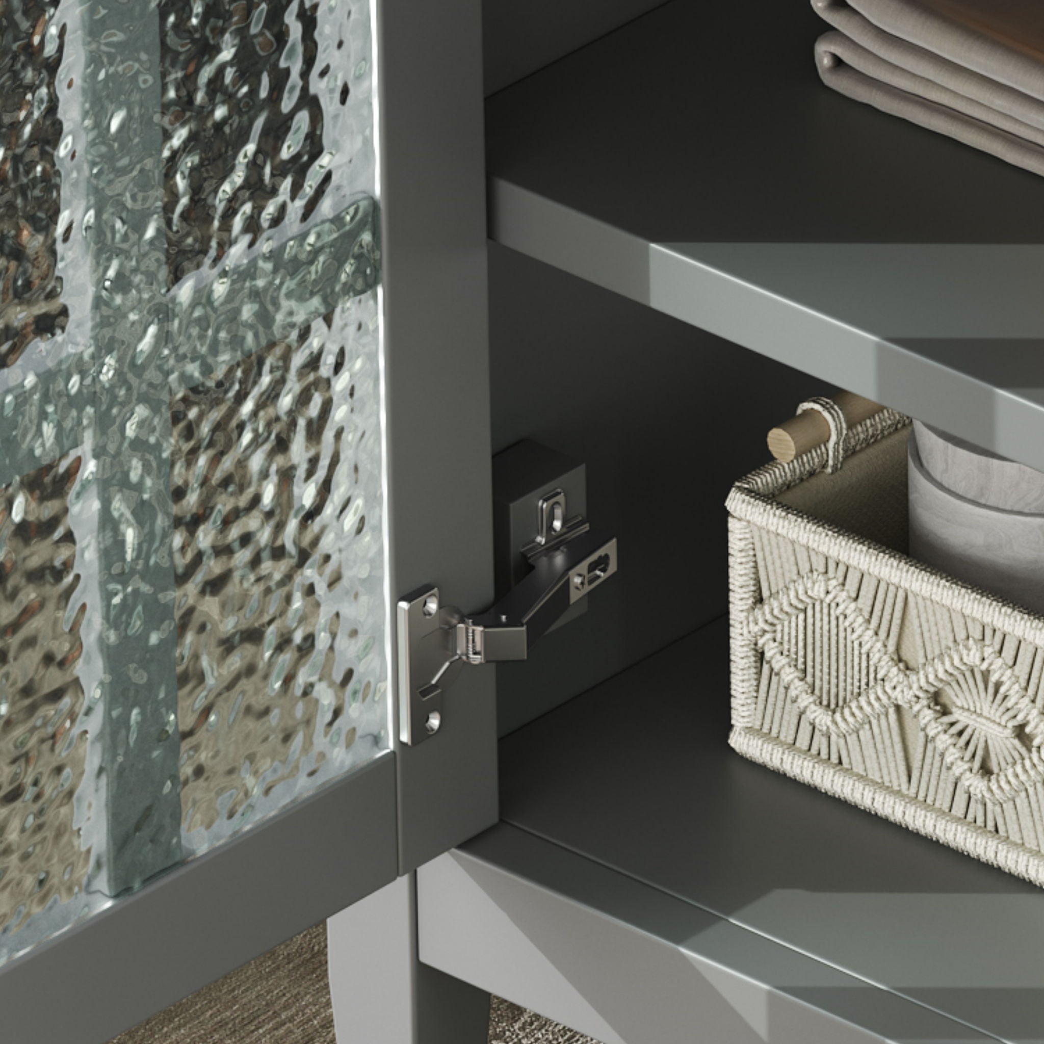 Bathroom Vanity With Ceramic Sink, Adjustable Shelf & Tip Out Tray