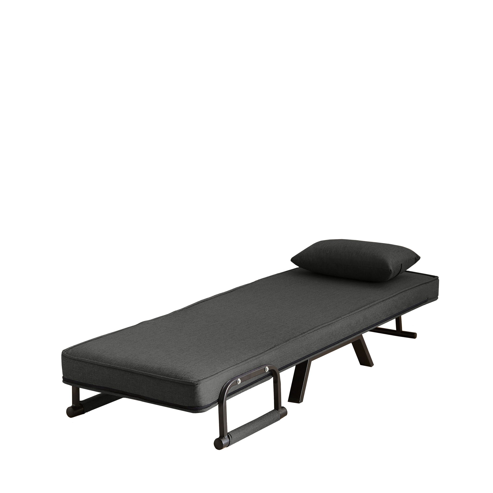 Convertible 5 In 1 Folding Chair Bed With Adjustable Backrest & Pillow Linen
