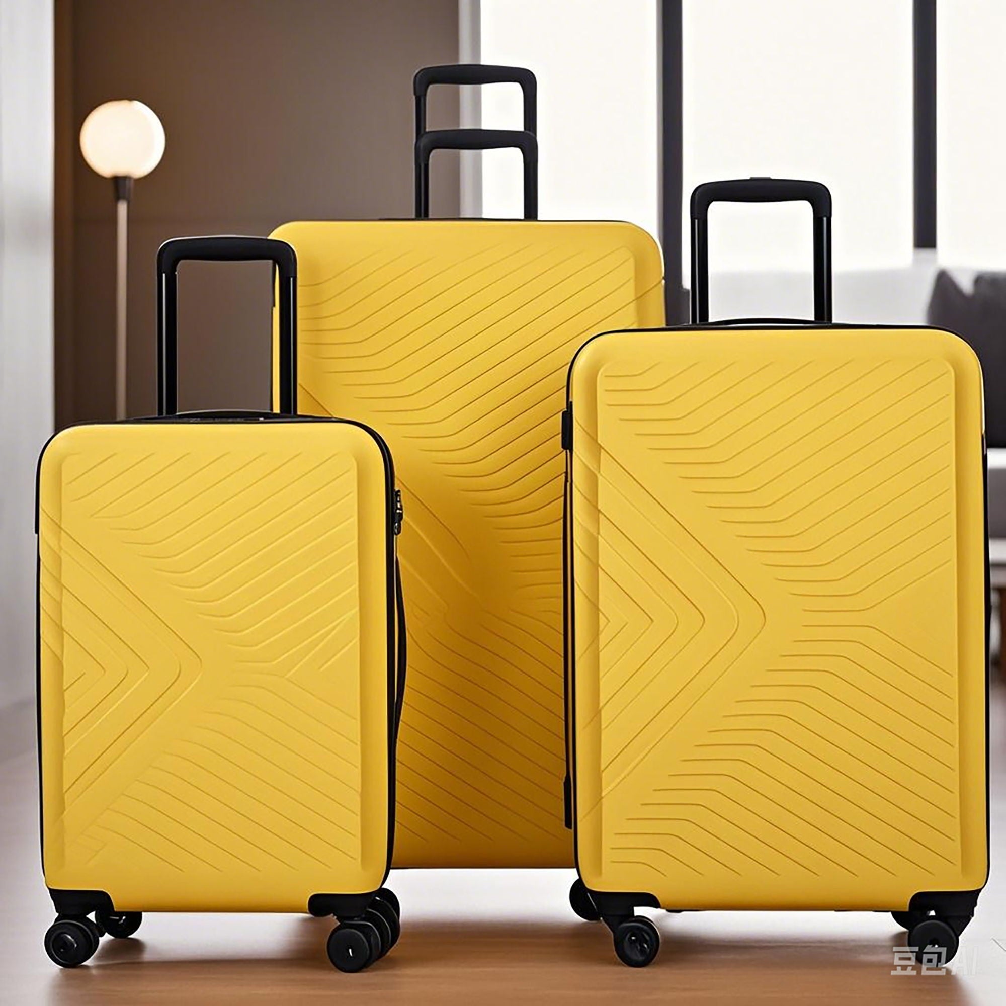 3 Piece Luggage Sets Lightweight Suitcase With Two Hooks, Spinner Wheels, Tsa Lock, Durable Hard Shell