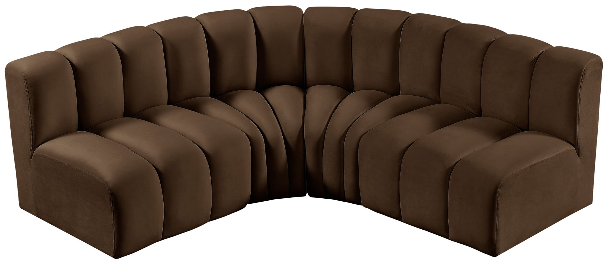 Arc - Velvet 4 Piece Corner Modular Sofa