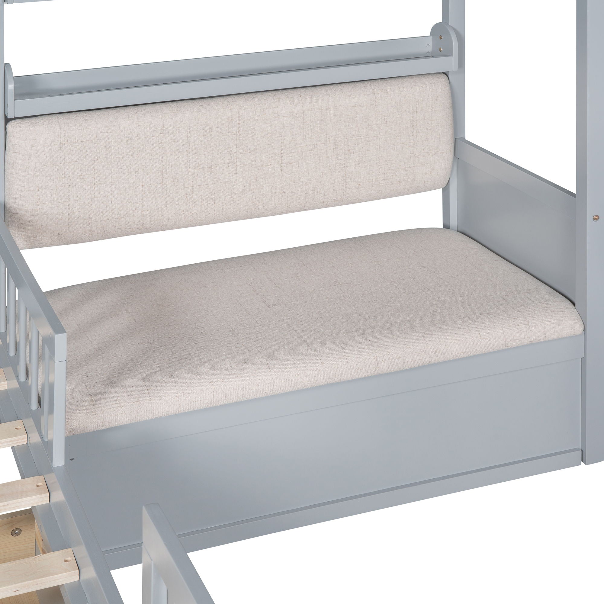House Bed With Sofa, Kids Platform Bed With 2 Drawers And Storage Shelf