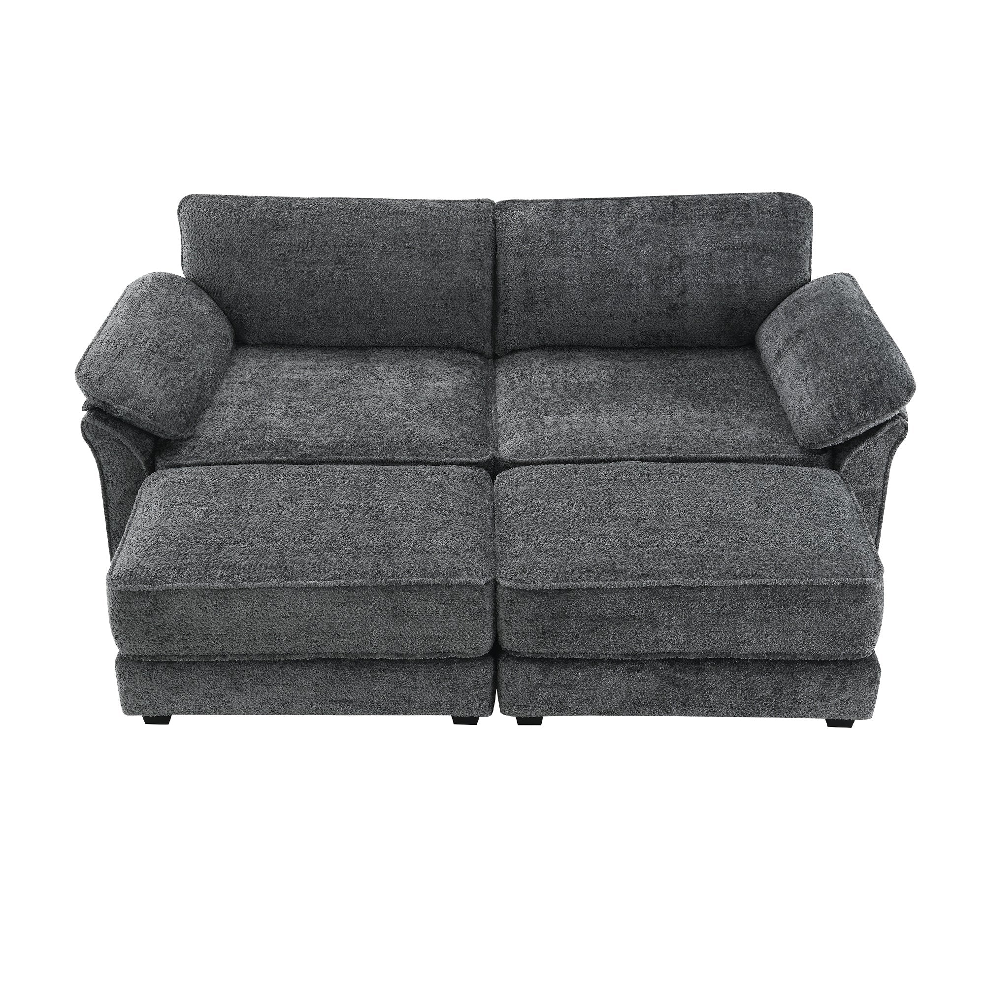 The Adelle Adaptable Gray Chenille Modular Sofa Bed