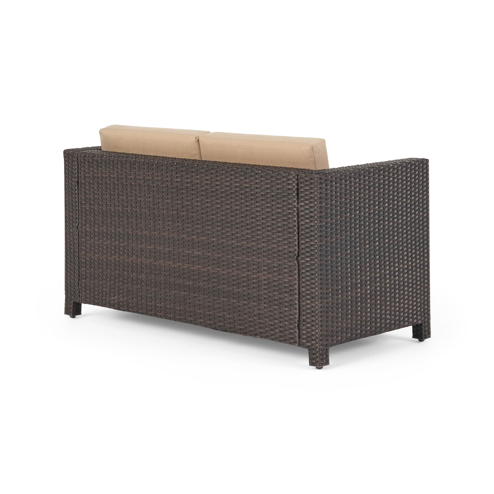 Puerta - Loveseat Outdoor Seating With Water Resistant Cushions - Dark Brown