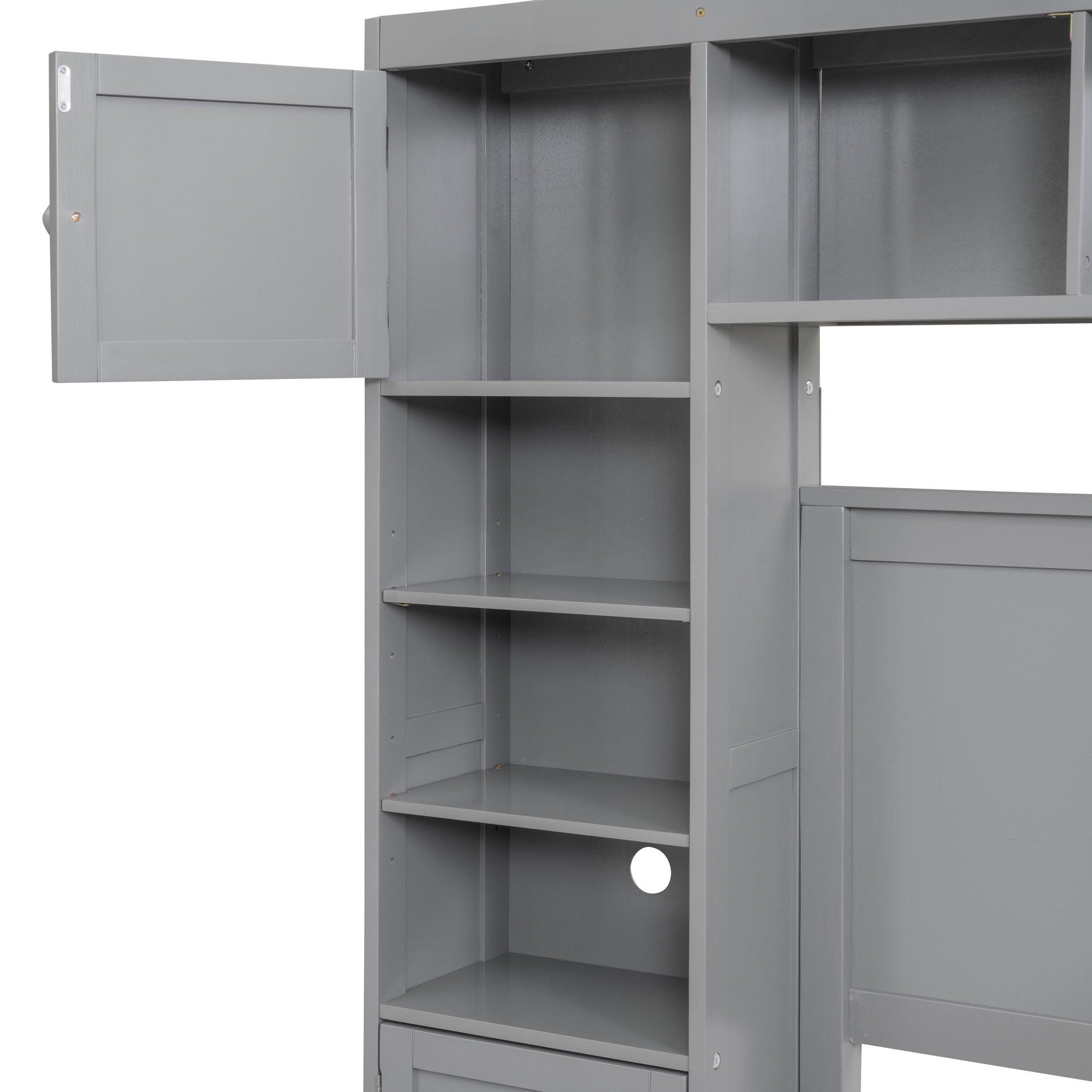 Bed With All In One Cabinet And Shelf