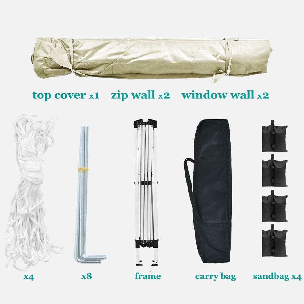10'X10' Folding Canopy With 4 Removable Sidewalls Outdoor Event Shelter UPF 50+ Gazebo Portable Tents For Parties Beach Camping Wedding Ez Pop Up Canopy 4 Pieces Weight Bag + Carry Bag - Best Buy Furniture
