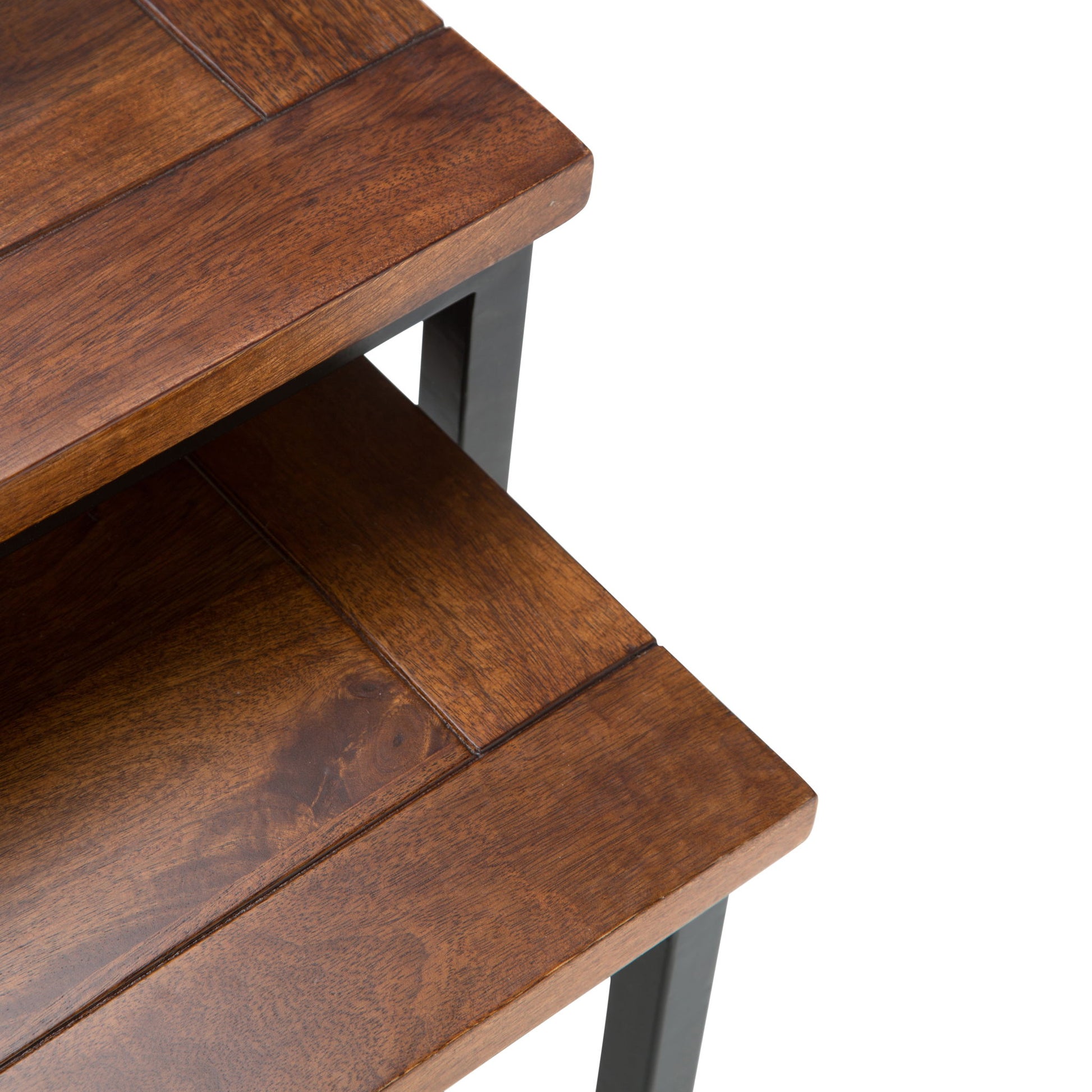 Skyler - 2 Piece Nesting Side Table - Dark Cognac Brown - Best Buy Furniture