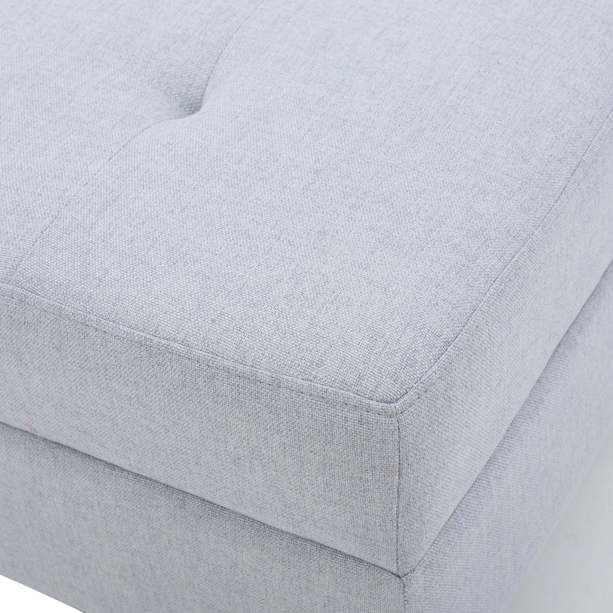 Contemporary Ottoman Footstool With Tufted Upholstery - Light Gray