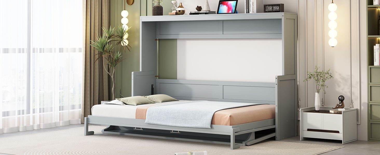 Murphy Bed With Hydraulic Lift & Desk Design