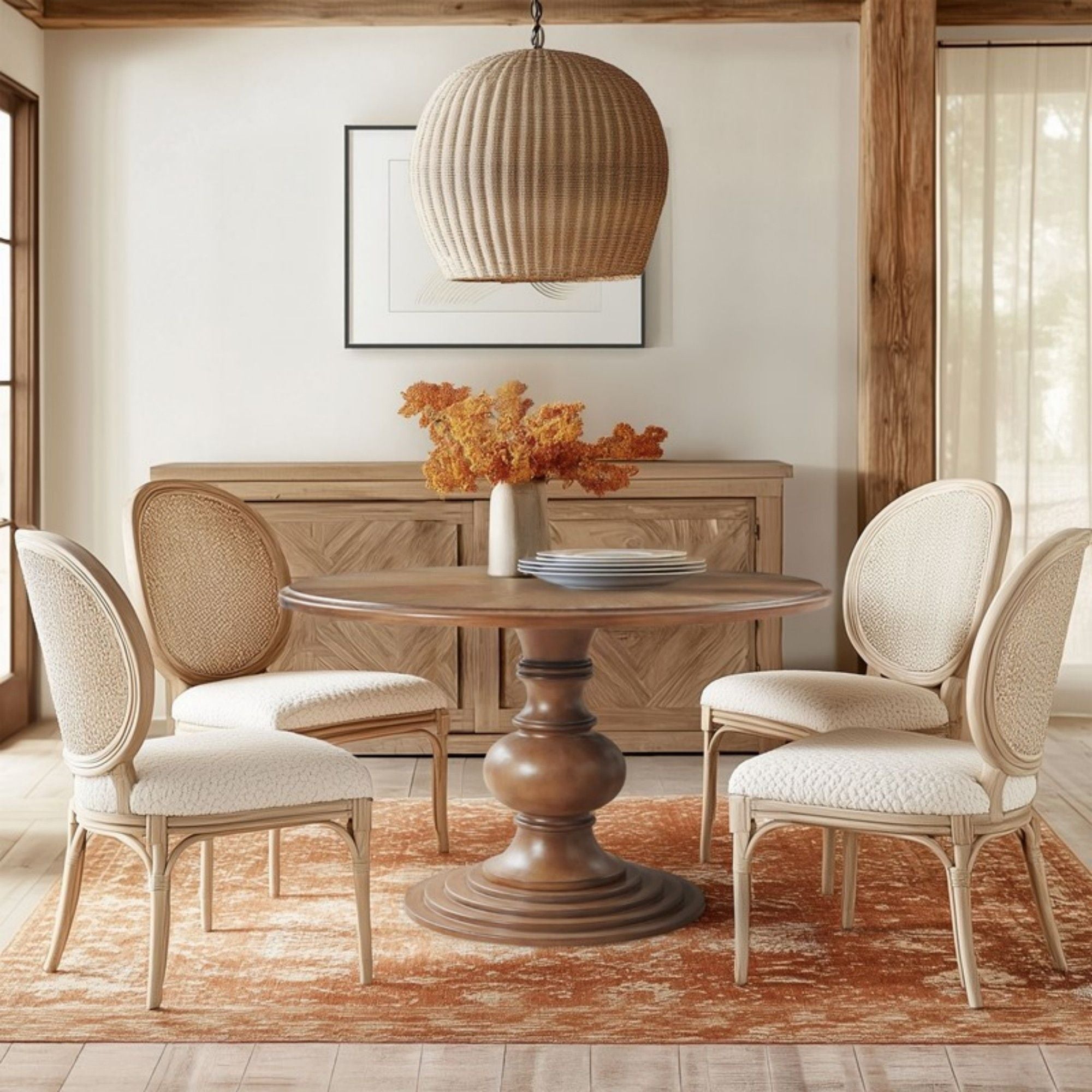 Round Pedestal Dining Table - Walnut - Best Buy Furniture