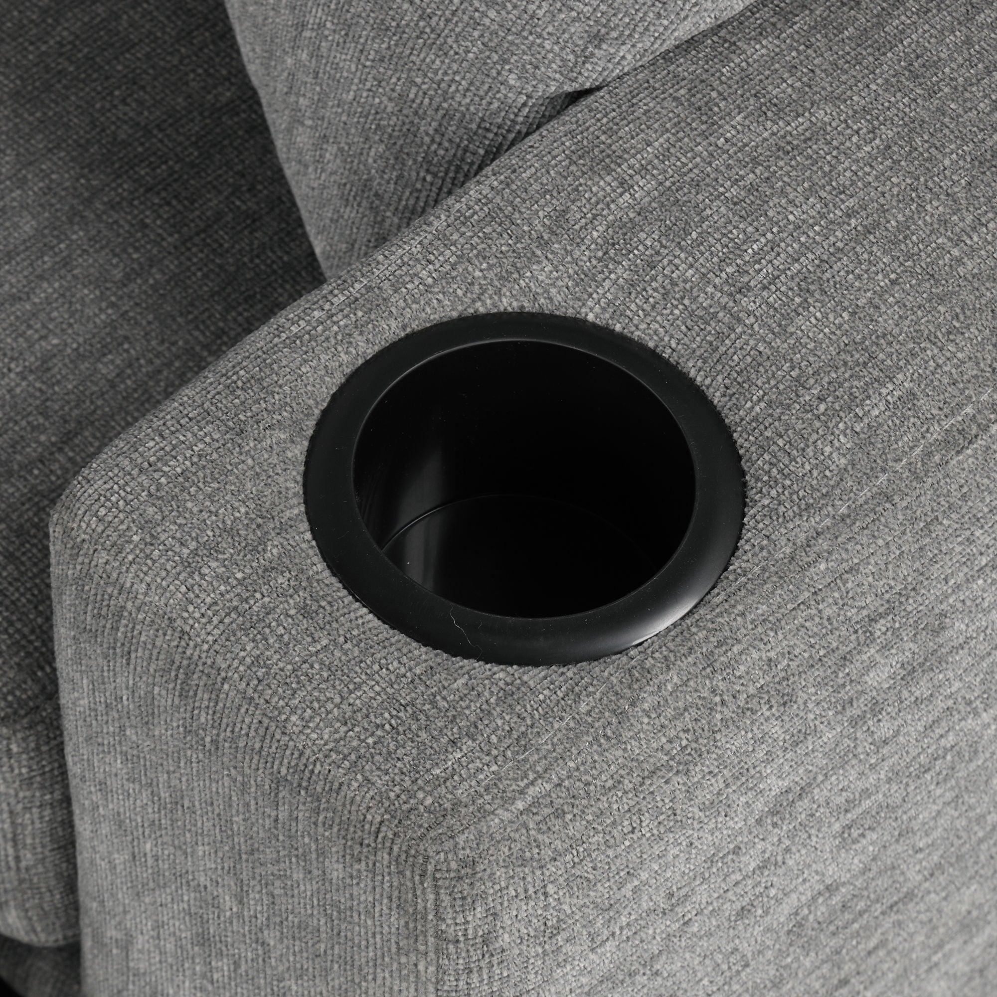 Modern 2 Seater Loveseat Sofa With Pull-Out Bed, Chenille Fabric, Built-In USB Ports & Cup Holders