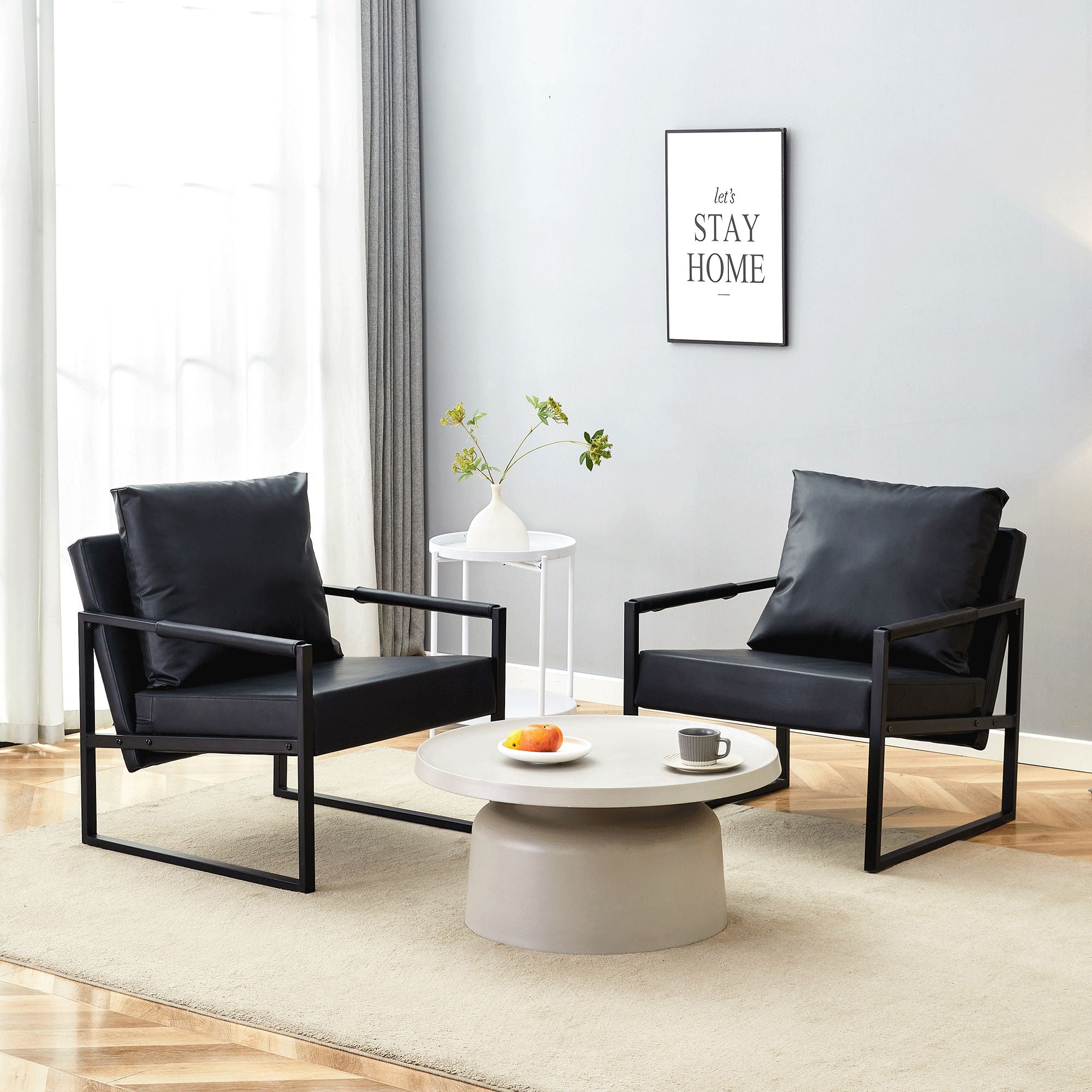 Classic Leather And Metal Frame Sofa, Ergonomically Designed, A Perfect Blend Of Modern And Industrial Styles