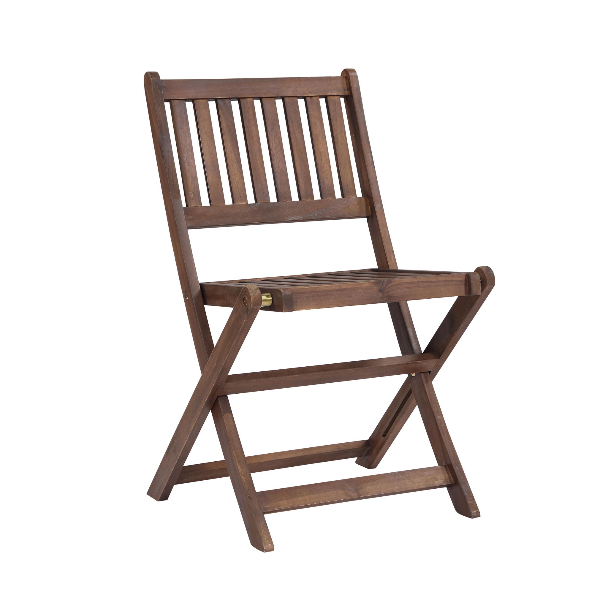 3 Piece Acacia Bistro Set, Folding Patio Furniture With 1 Coffee Table And 2 Foldable Chairs