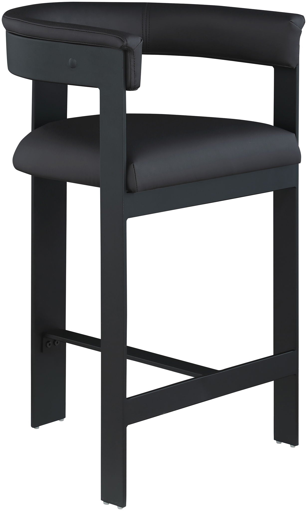 Romeo - Faux Leather Counter Stool With Black Base (Set of 2)