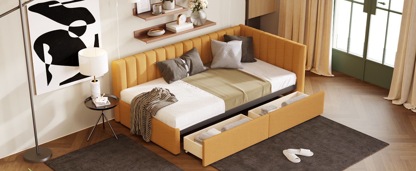 Upholstered Daybed, Sofa Bed Frame, No Box Spring Needed