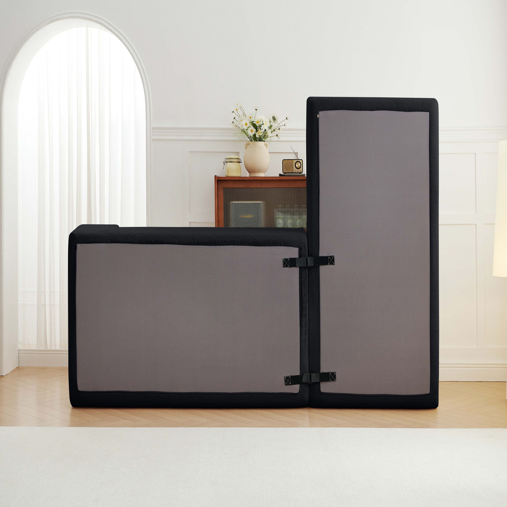 Modular Cloud Sectional Couch With L Shape Chaise - Black