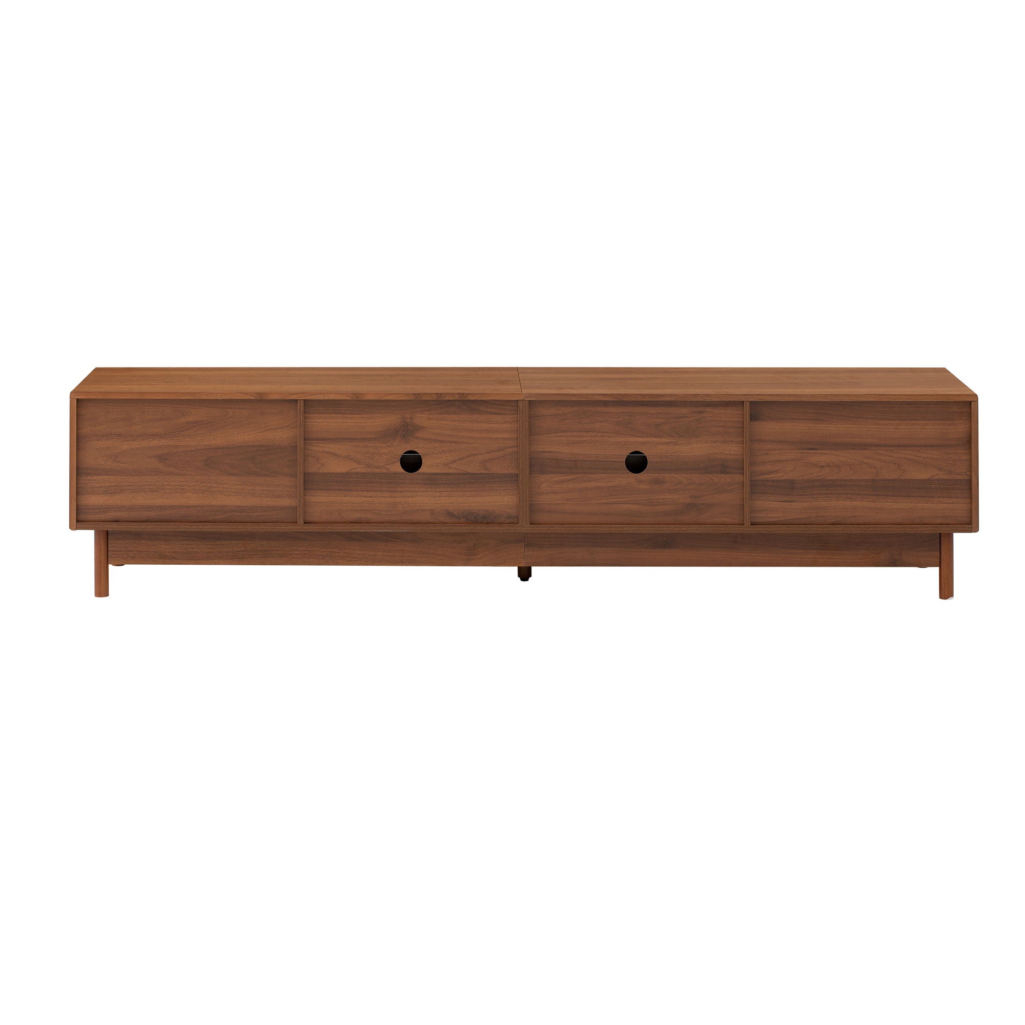 TV Stand, Entertainment Center With Fluted Drawers For Living Room - Walnut