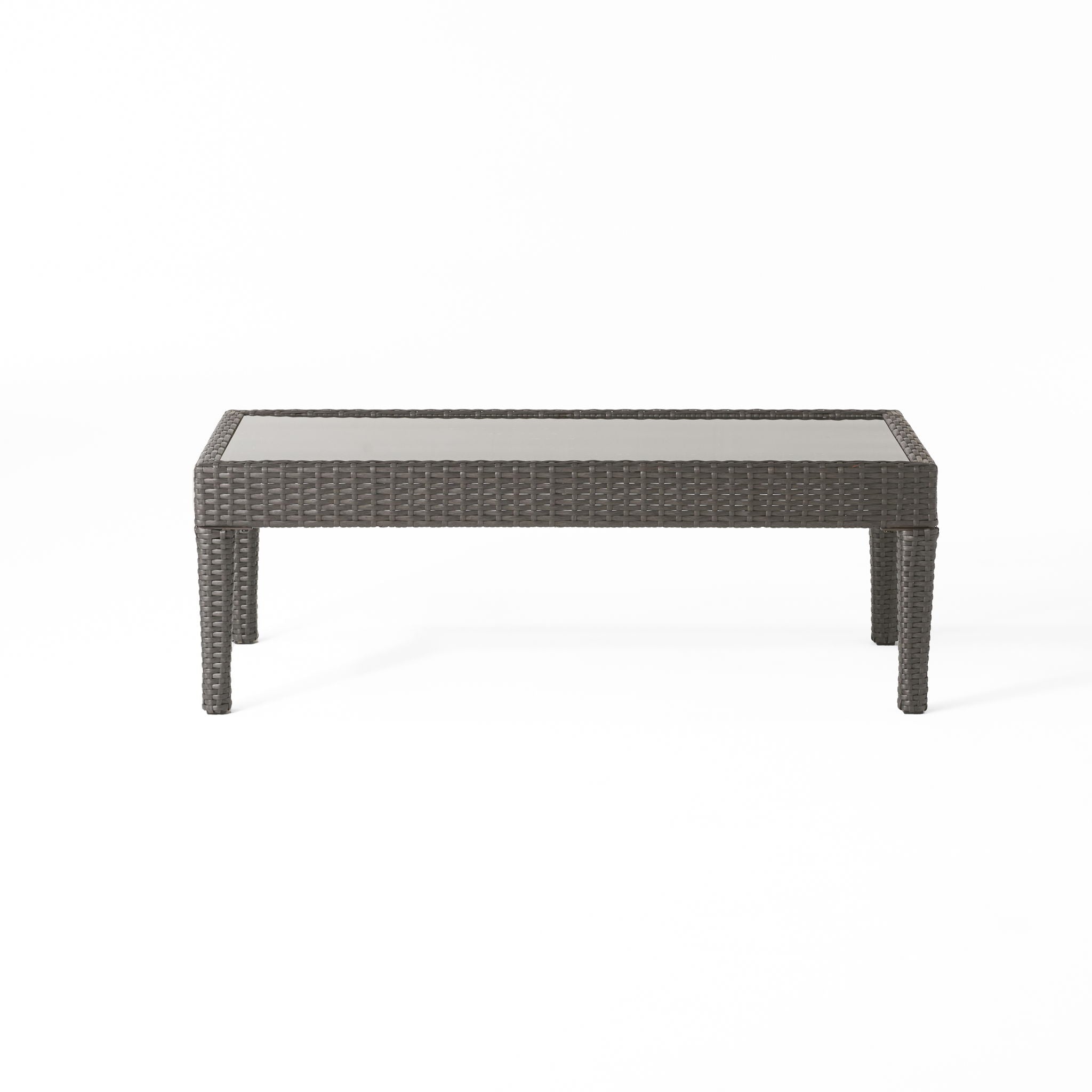 Contemporary Antibes Loveseat & Table Set Outdoor - Gray