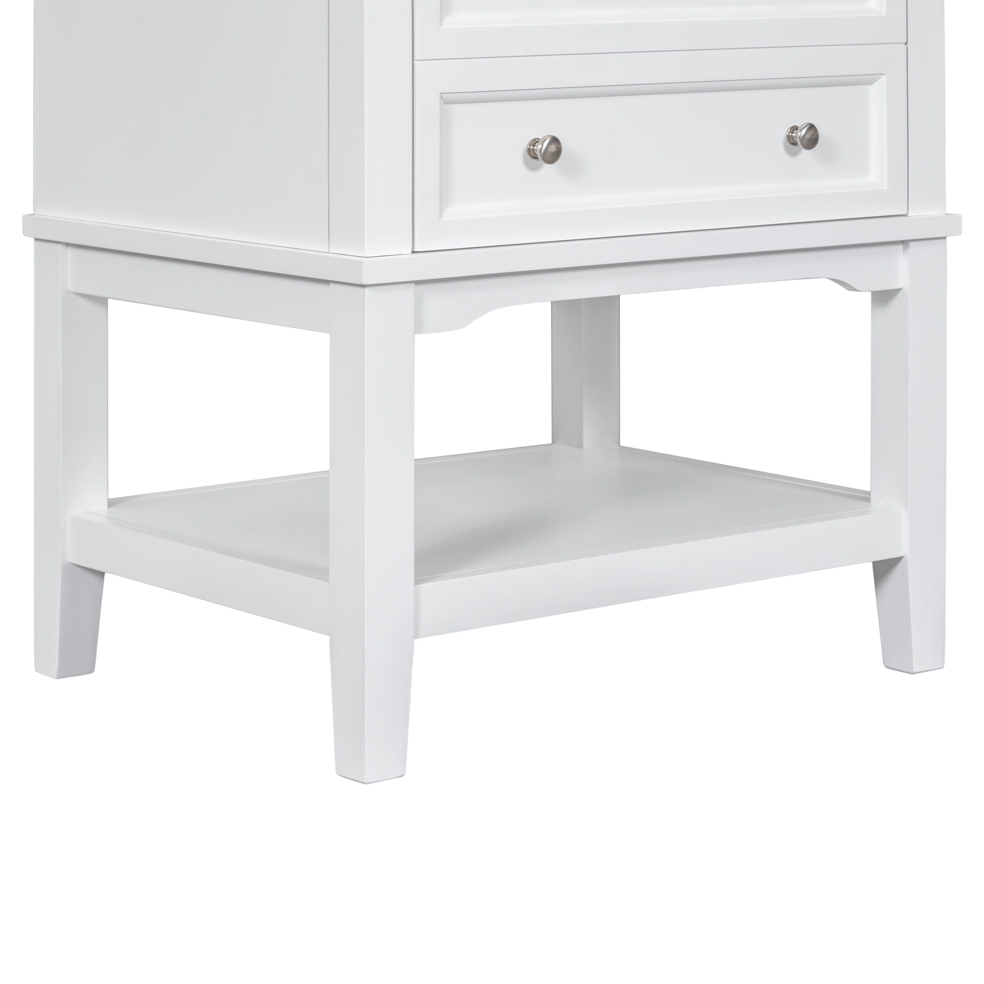 24" Bathroom Vanity Without Sink, Base Only, Storage Cabinet With Drawer And Open Shelf - White