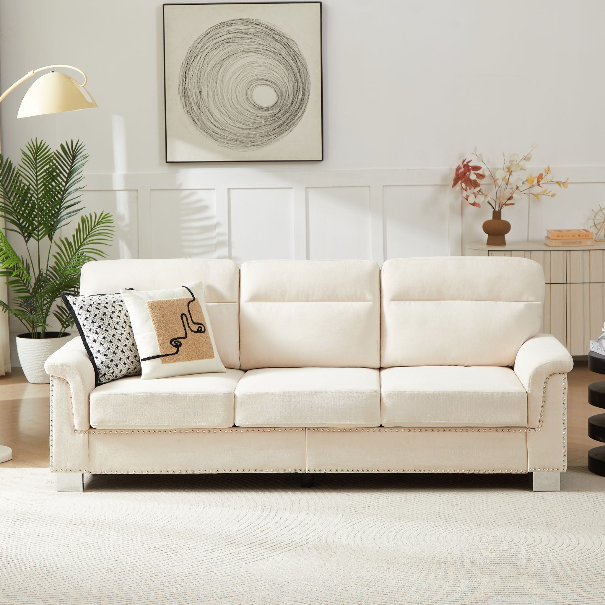 3 Seater Elegant Stationary Sofa