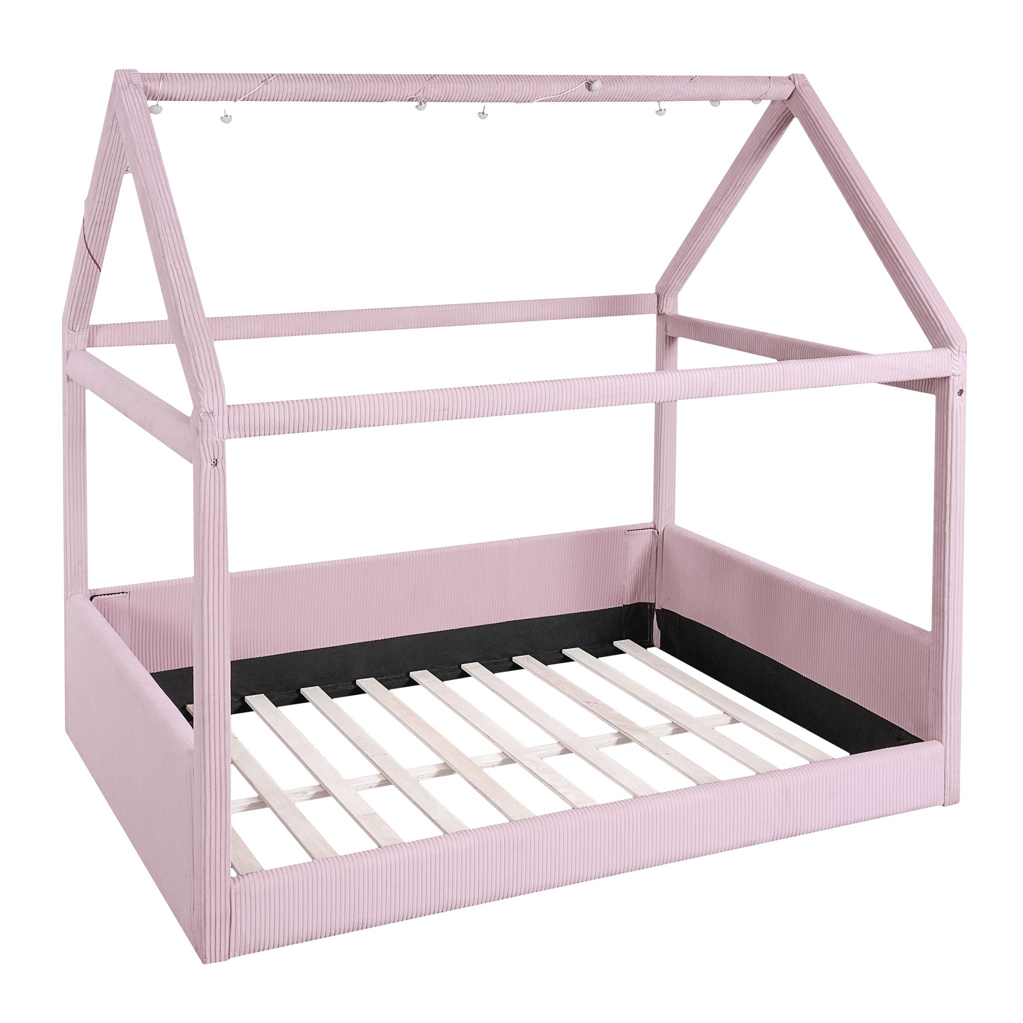 Upholstered House Style Daybed With LED Light Strips