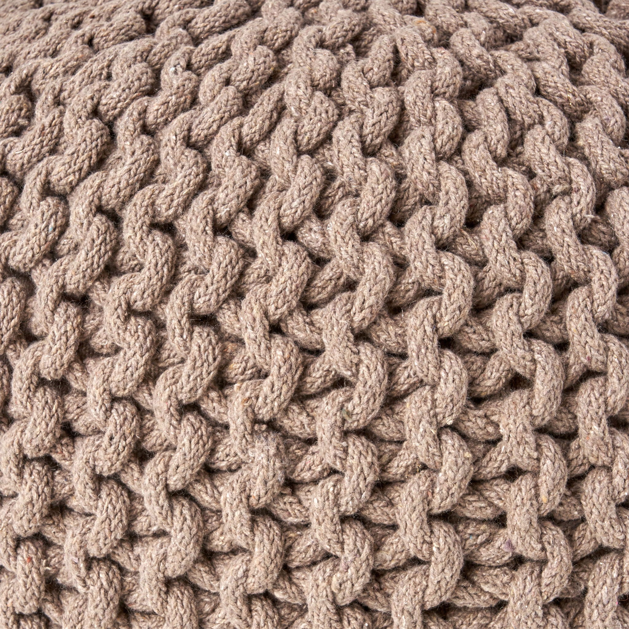 Moro - Knitted Cotton Round Pouf With Pumpkin Shape