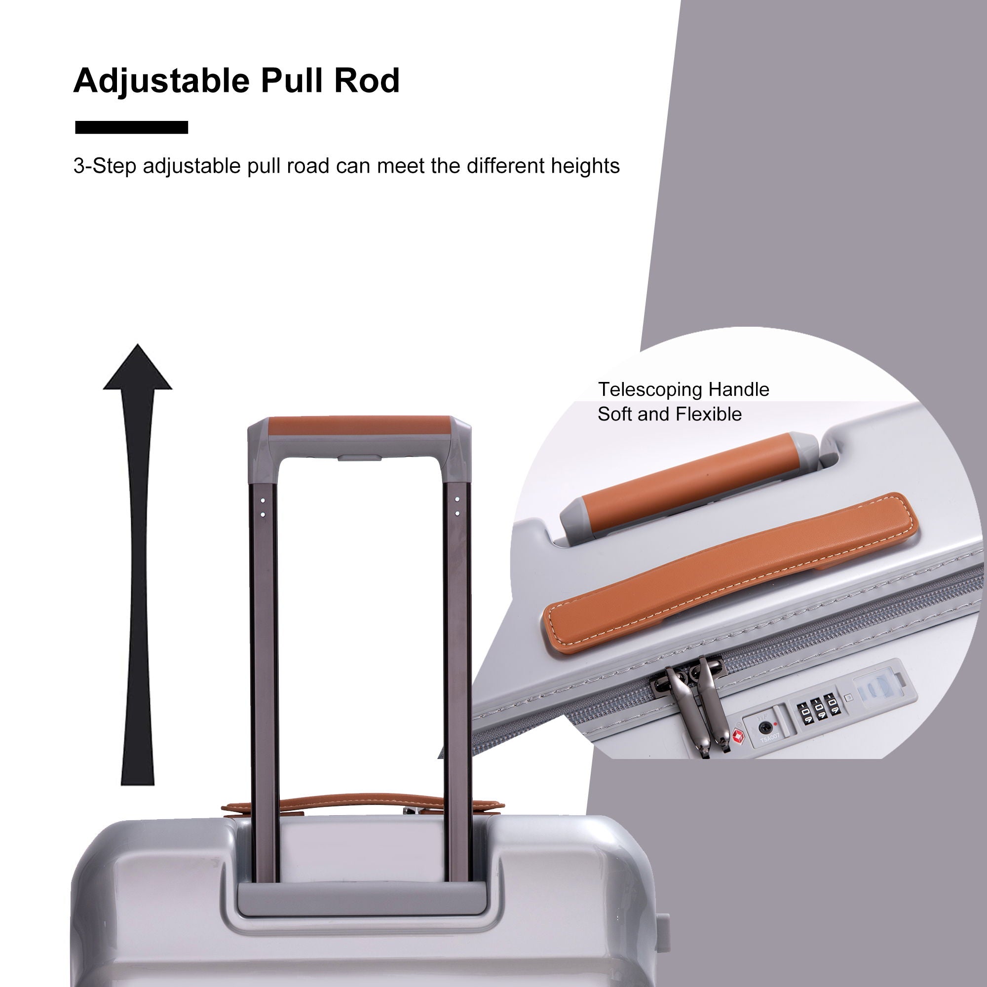 20" Carry On Luggage Lightweight Suitcase Tsa Lock, USB Port, Spinner Wheels