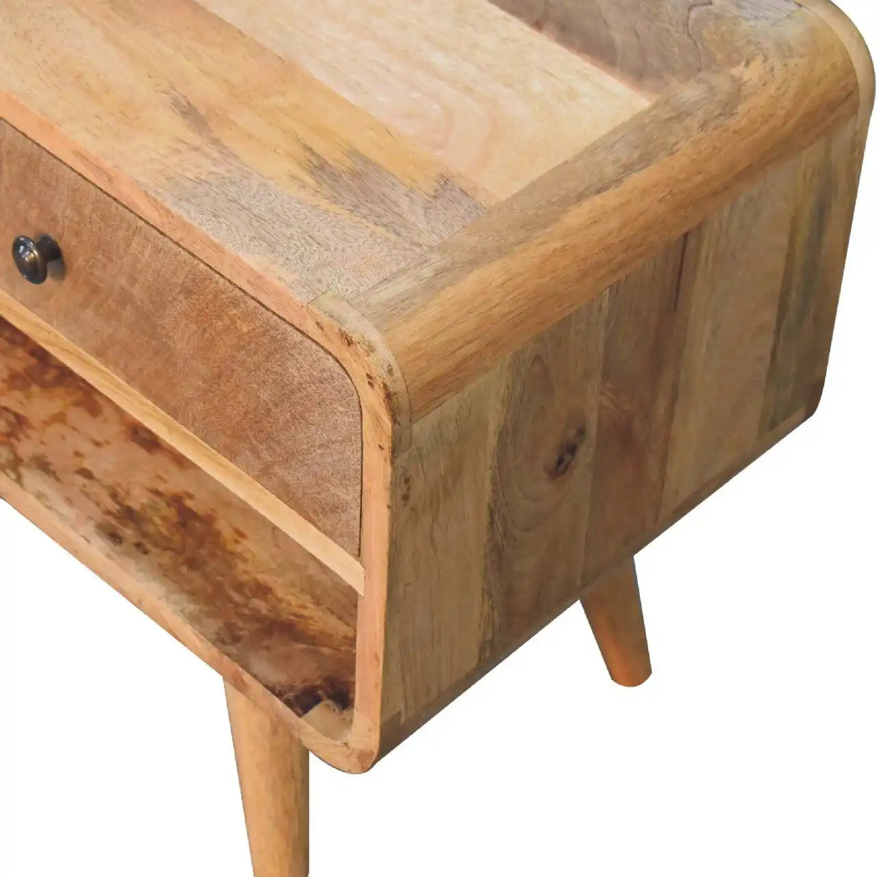 Reverse Curve Media Unit - Oak - Best Buy Furniture