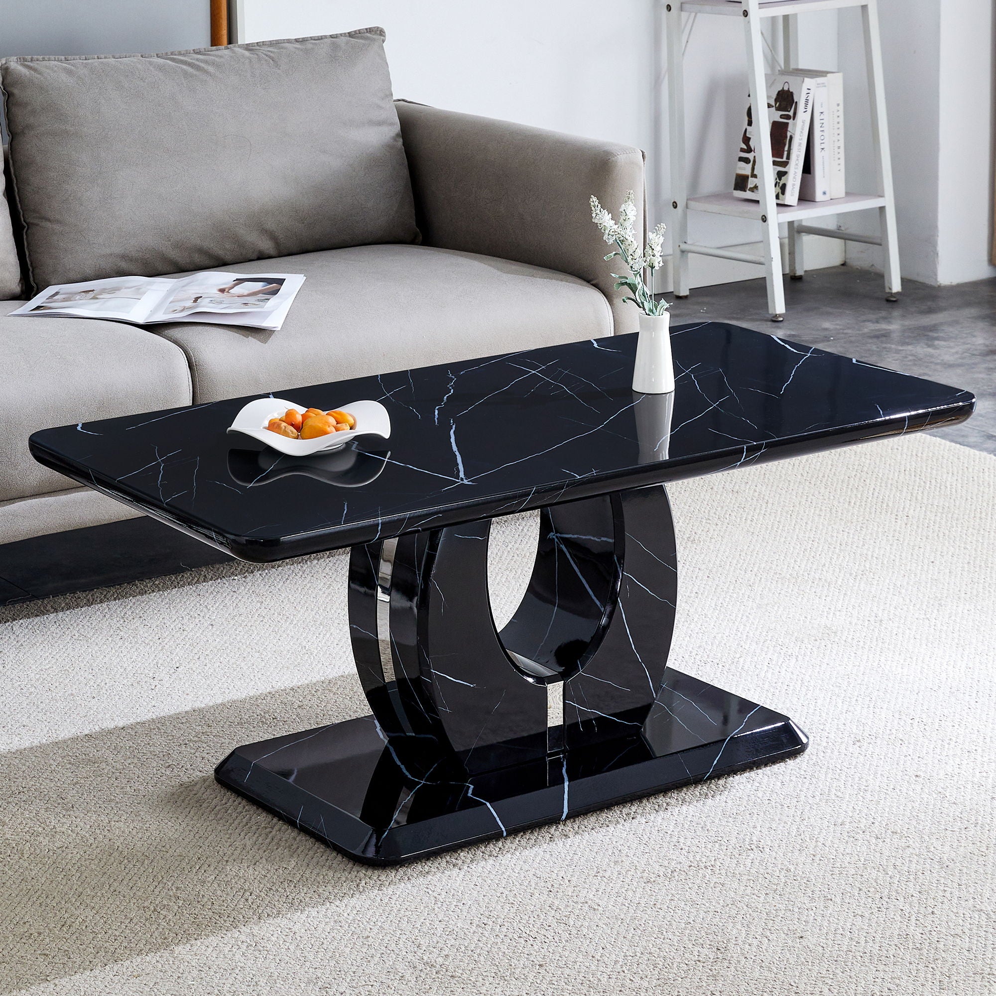 Modern Minimalist Pattern Sticker Rectangular Coffee Table With Elegant Design And Moderate Size