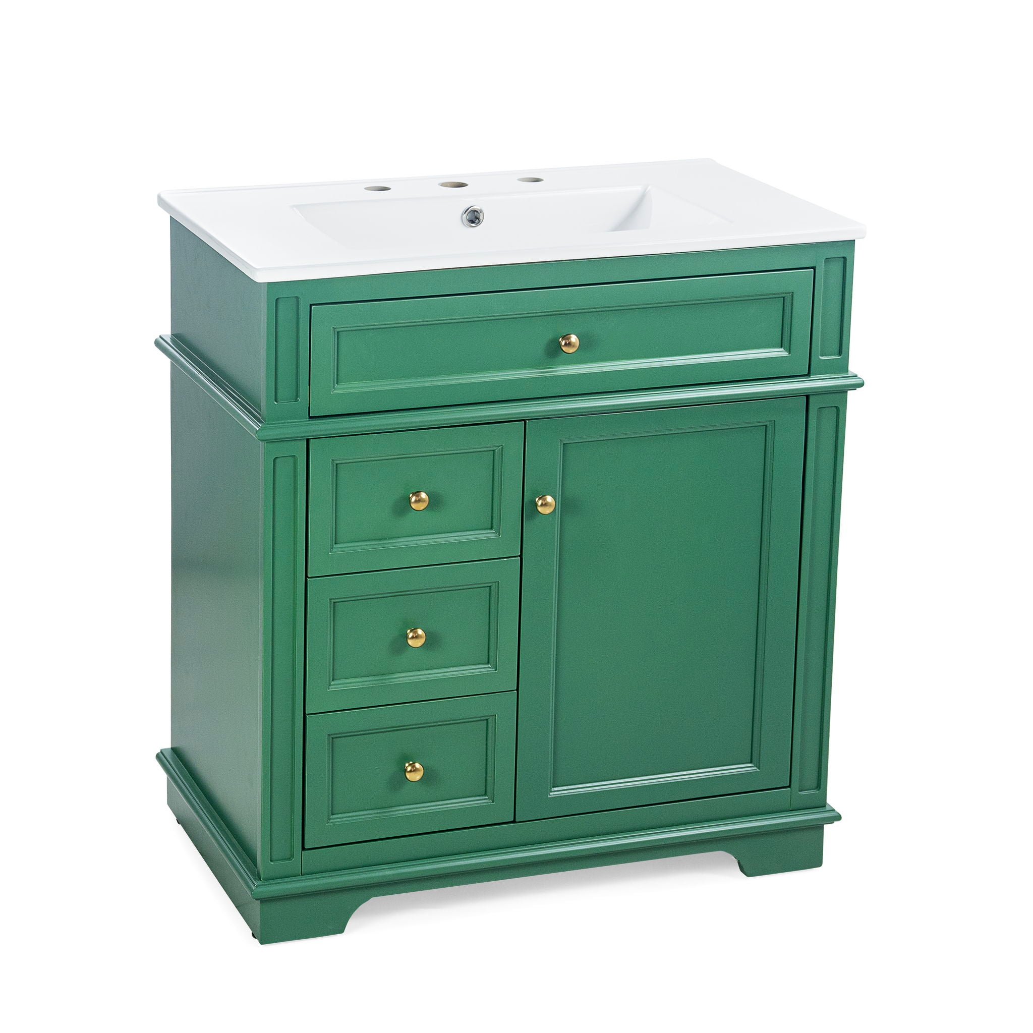 Freestanding Bathroom Vanity With Sink, Soft Closing Door, Tip Out Drawer