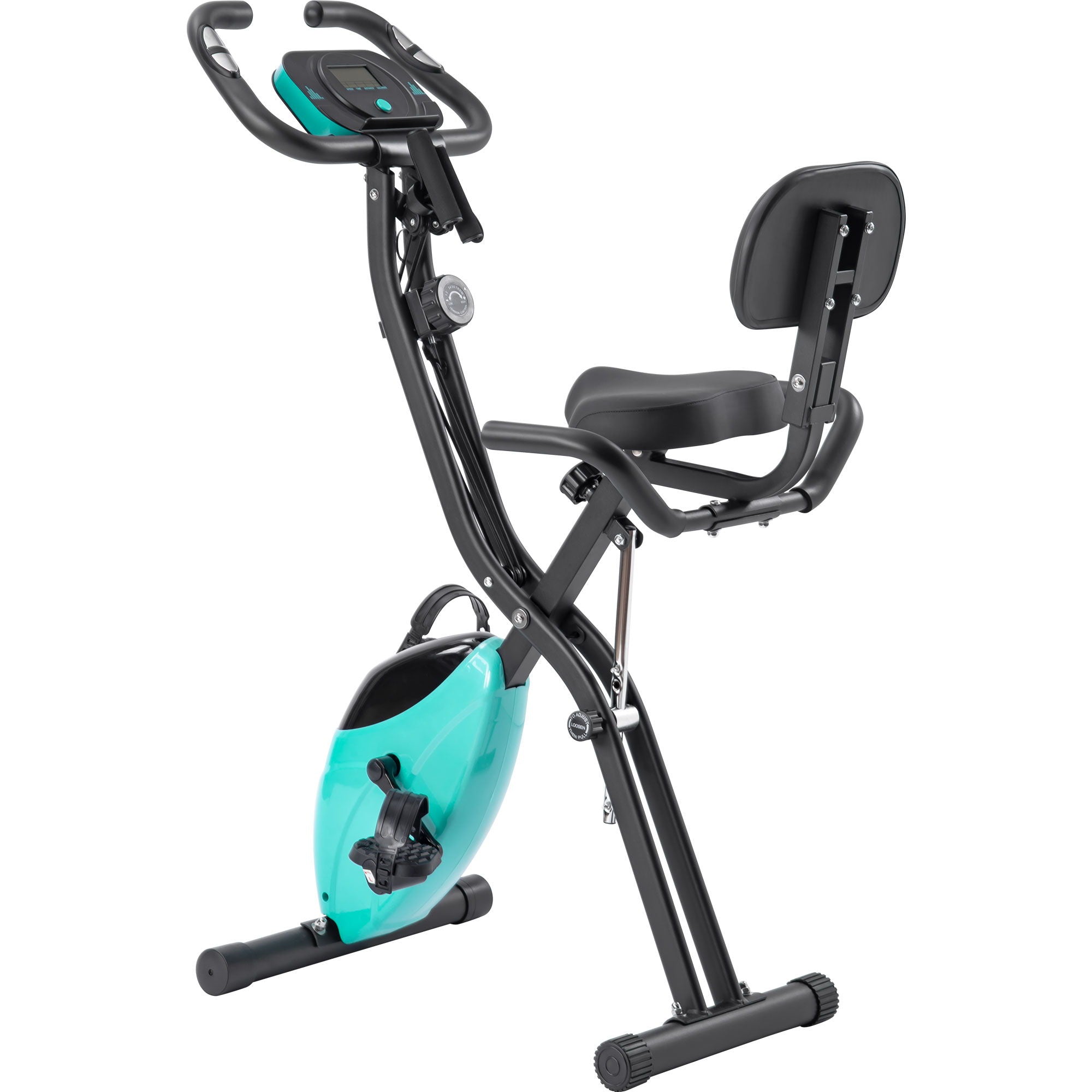 Exercise Bike Folding Stationary Bikes For Home With 16 Level Magnetic Resistance
