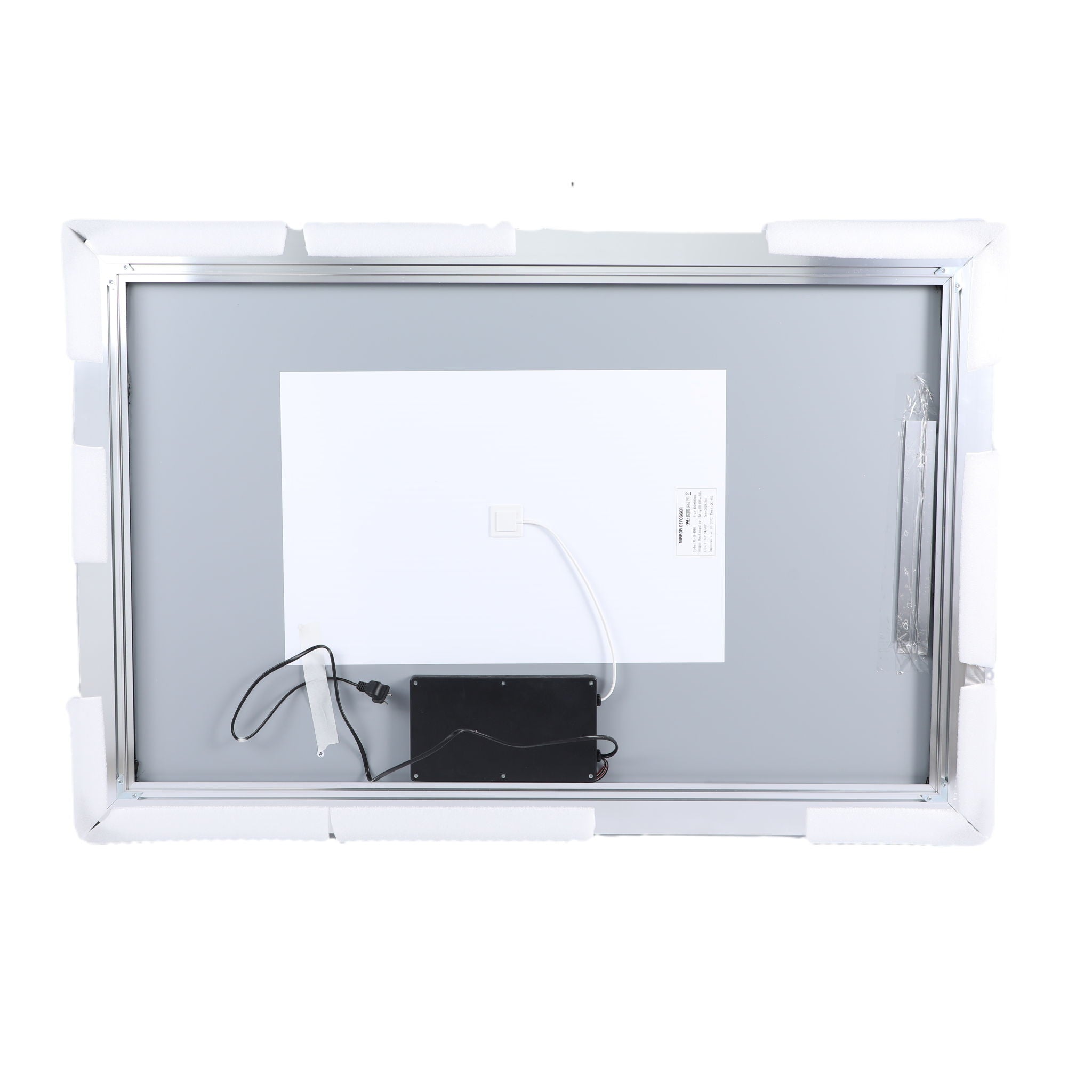 Modern LED Bathroom Vanity Mirror With Aluminum Frame, 45° Beveled Lights, Anti Fog - Silver