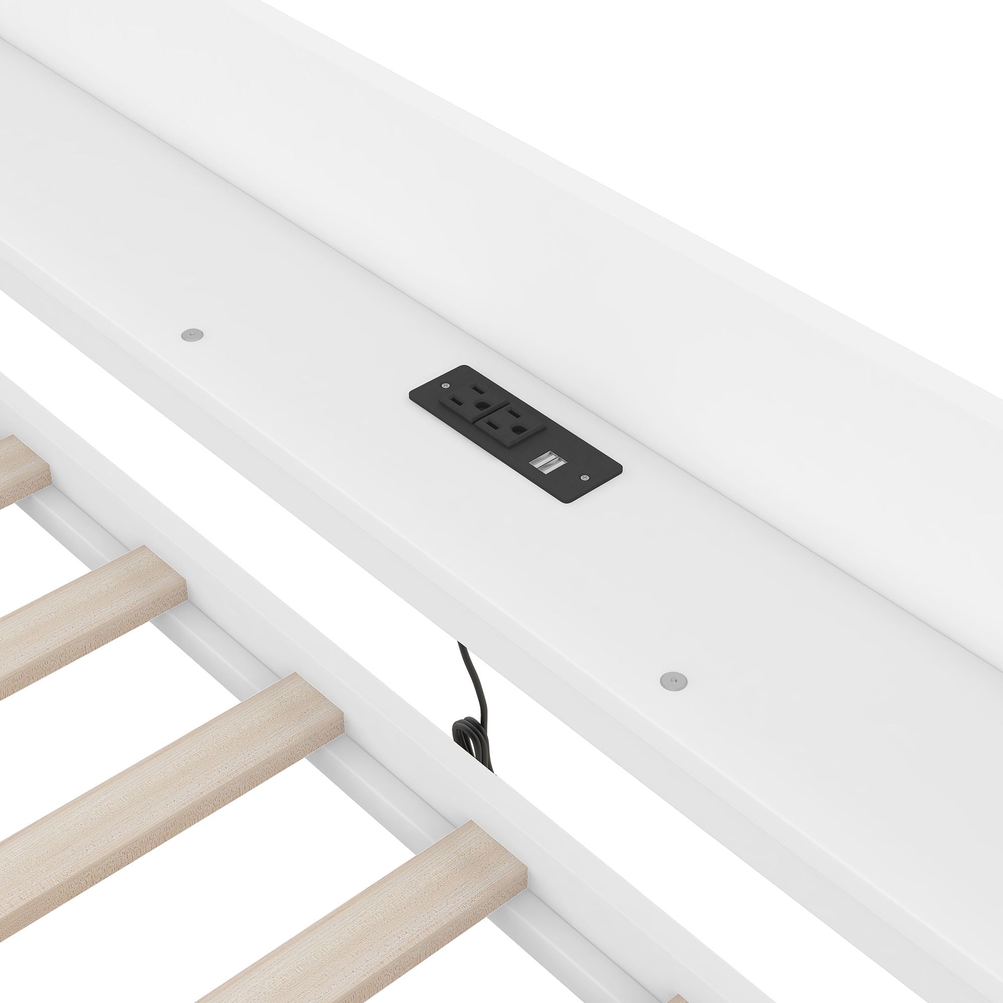 Daybed With Shelves, Drawers And Built In Charging Station