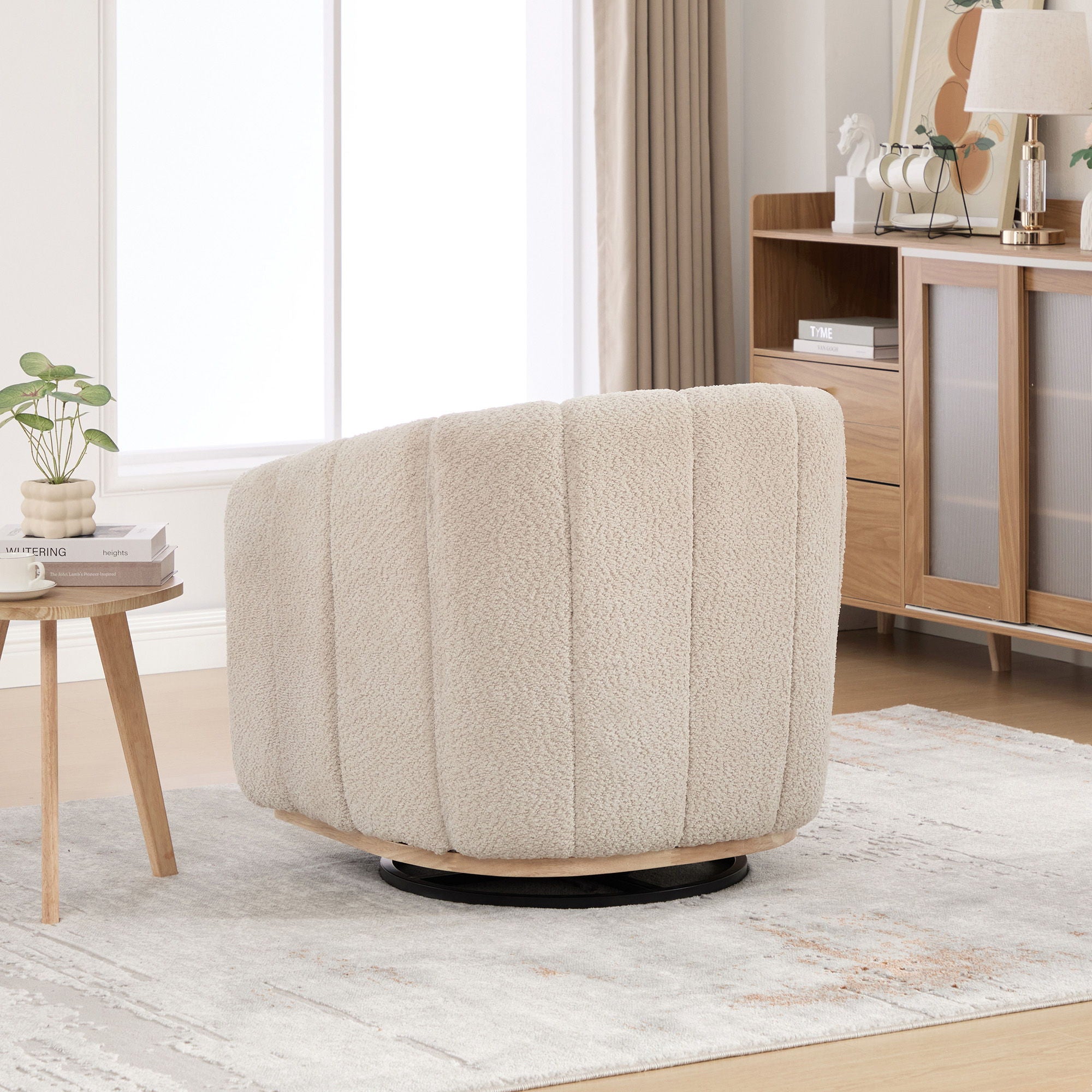 360° Swivel Upholstered Barrel Chair