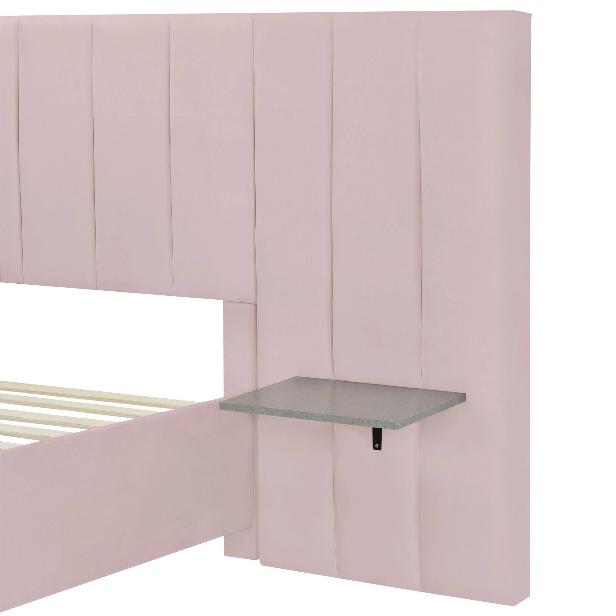 Upholstered Platform Bed With Big Headboard