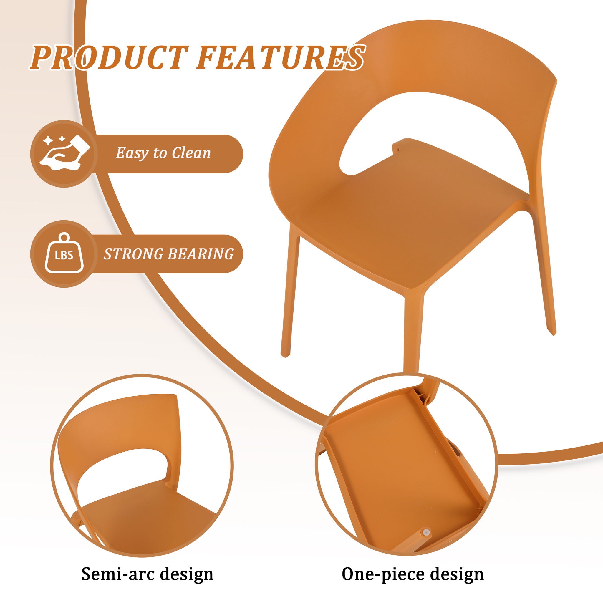 4 Piece Set Of Modern Designed Single Chairs With Folding Square Table