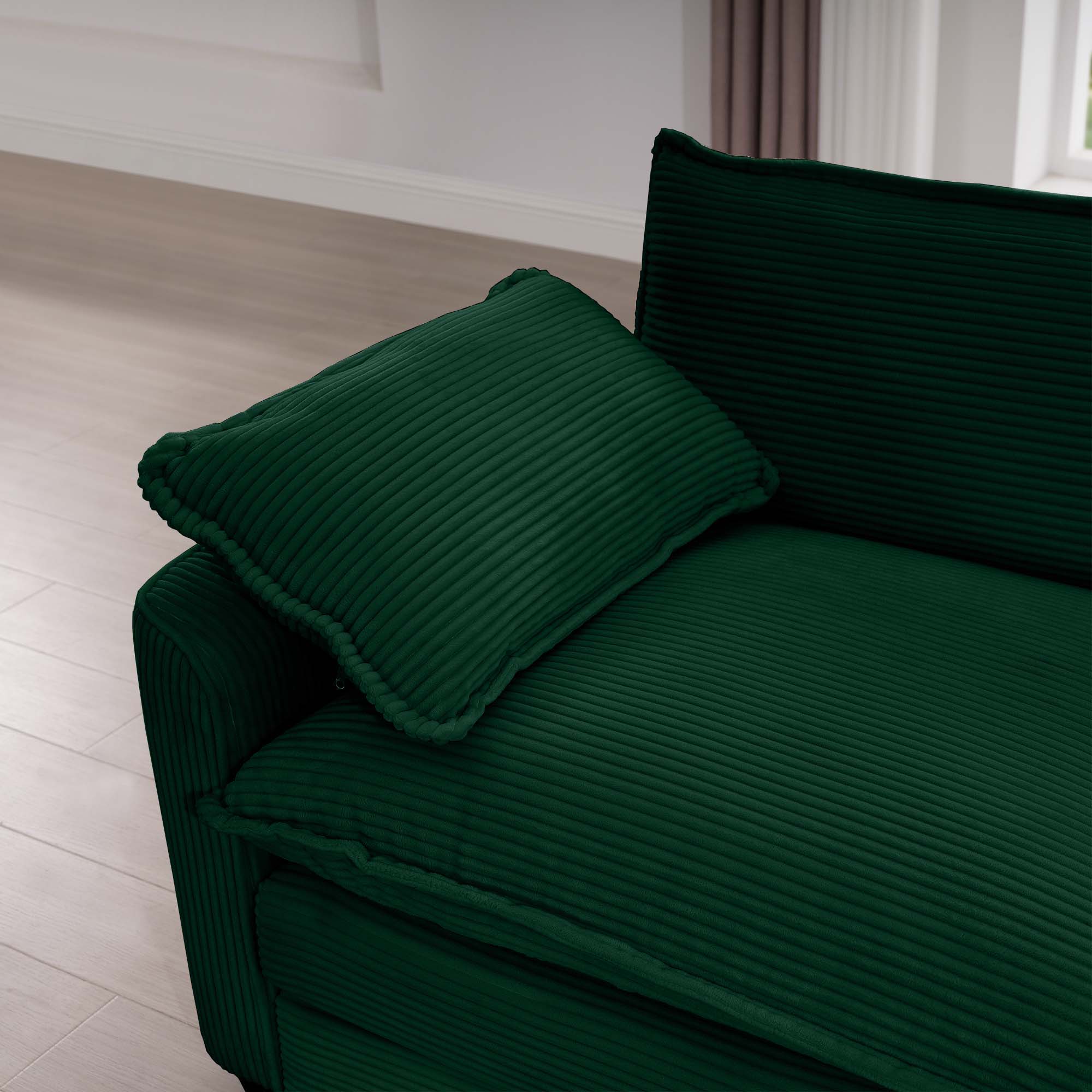 Modern 2 Seater With 4 Pillows, Upholstered Deep Seating Loveseat